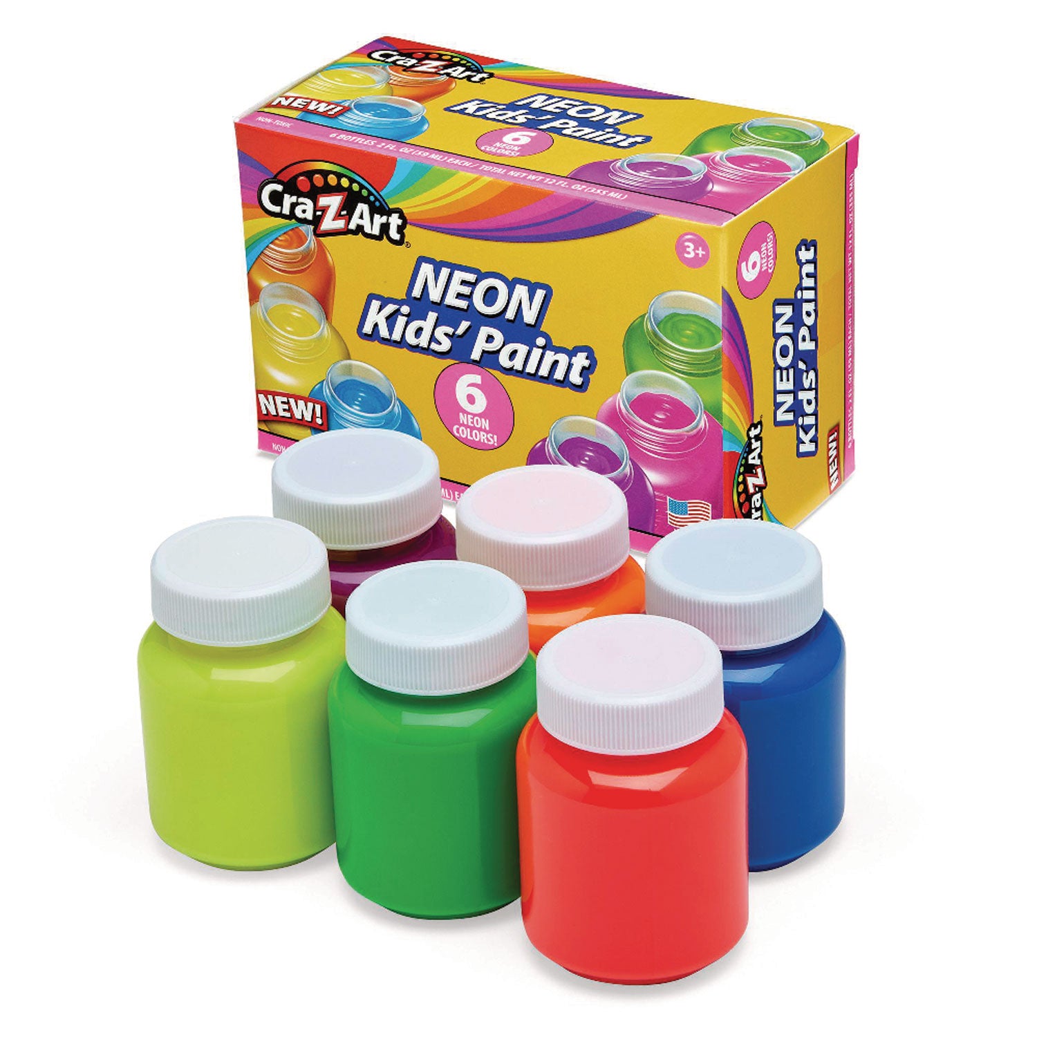 Washable Neon Paint, 6 Count
