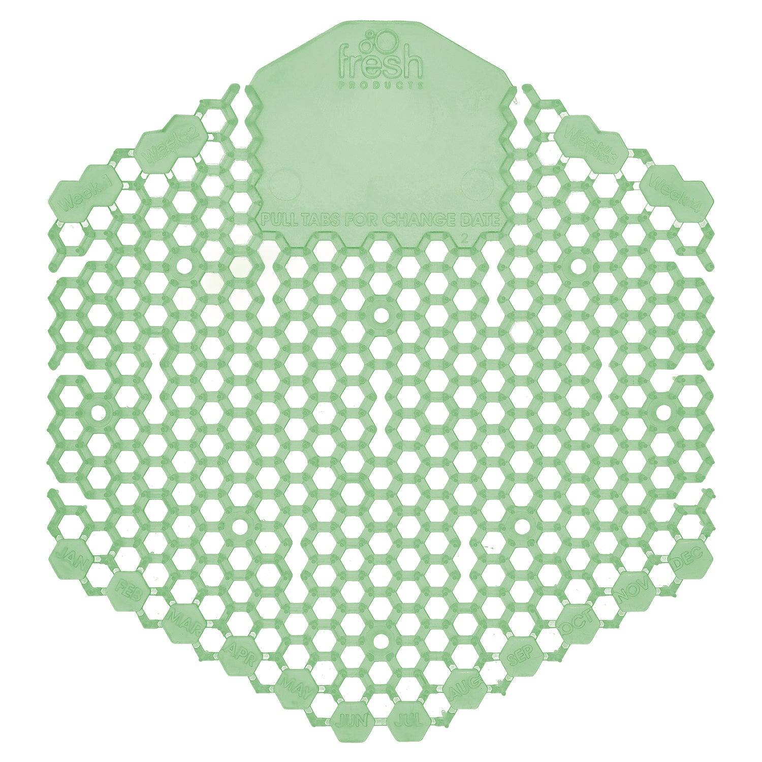 Fresh Products Wave 3D Urinal Screen, Cucumber Melon, Green, Splash Reducer, Odor Control, Lasts up to 30 Days, 10/Box
