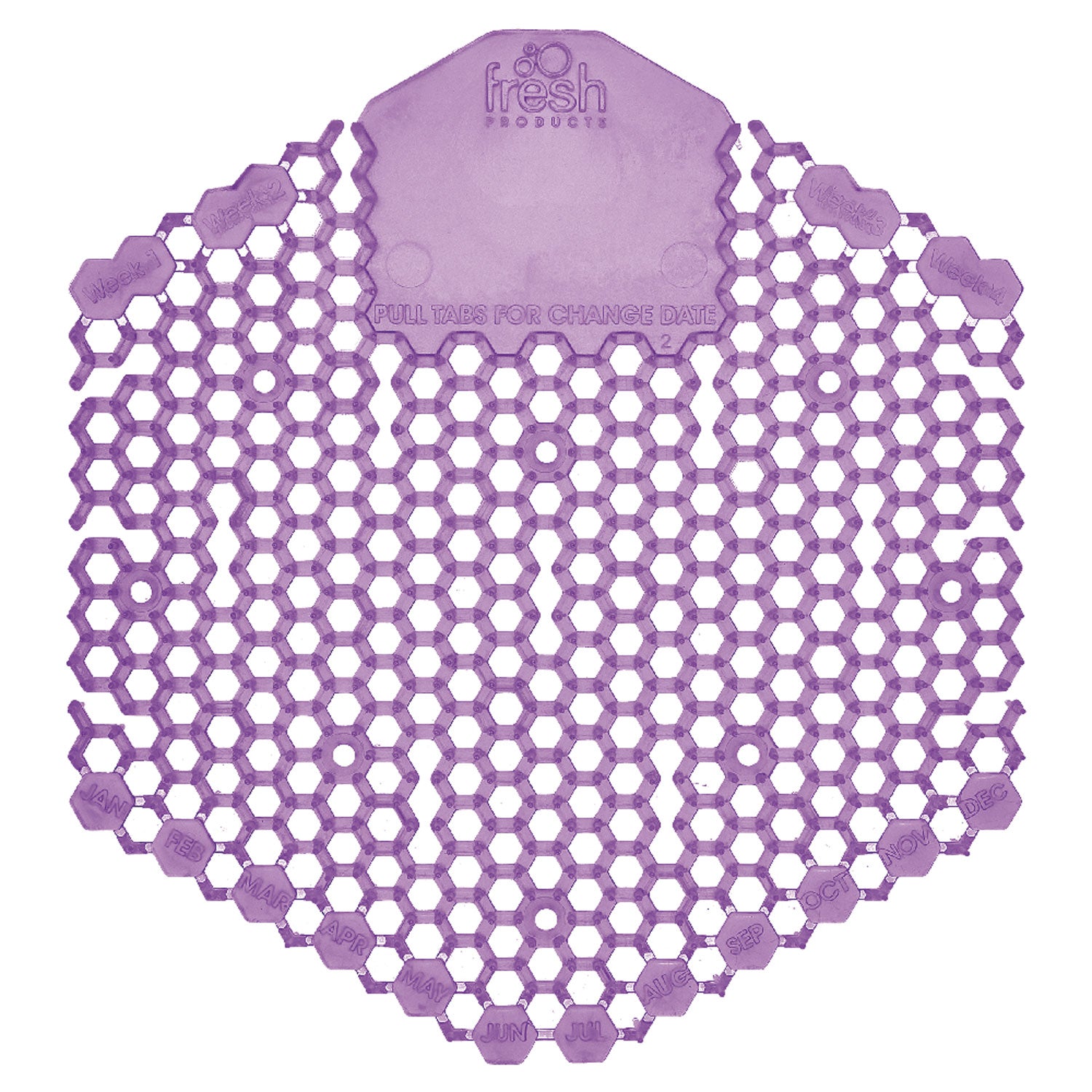 Fresh Products Wave 3D Urinal Screen - Lasts upto 30 Days - Splash Reducer, Odor Control - 10 / Box - Purple