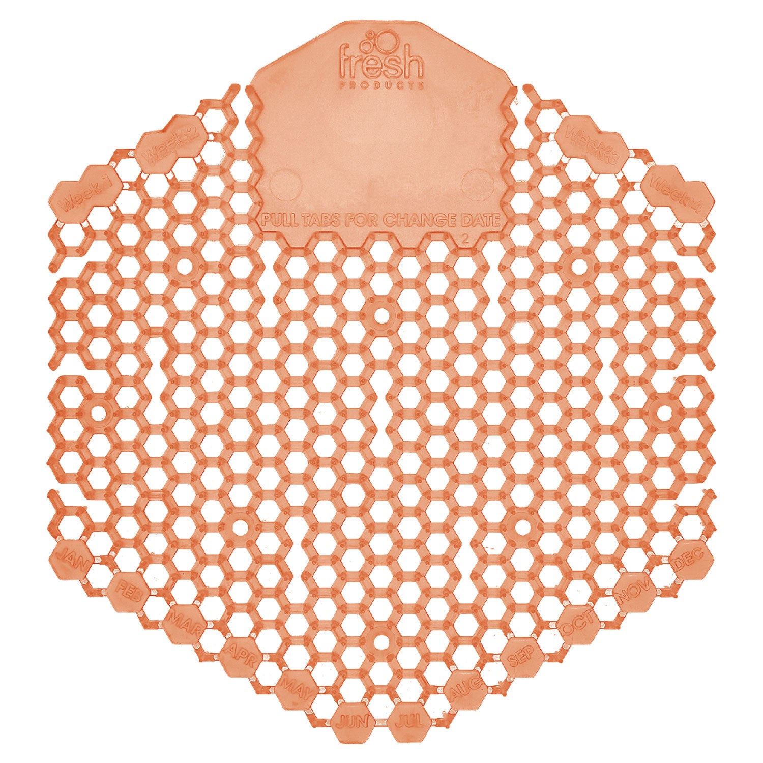 Fresh Products Wave 3D Urinal Screen, Cotton Blossom, Orange, 10/Box