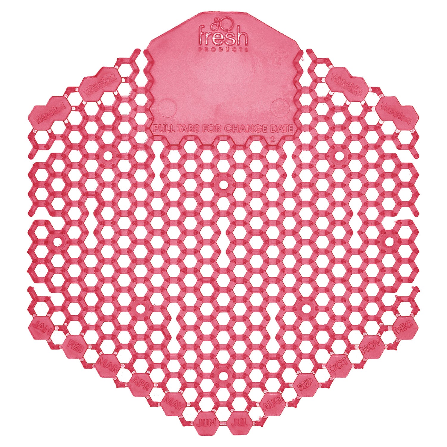 Fresh Products Wave 3D Urinal Screen - Lasts upto 30 Days - Splash Reducer, Odor Control - 10 / Pack - Red