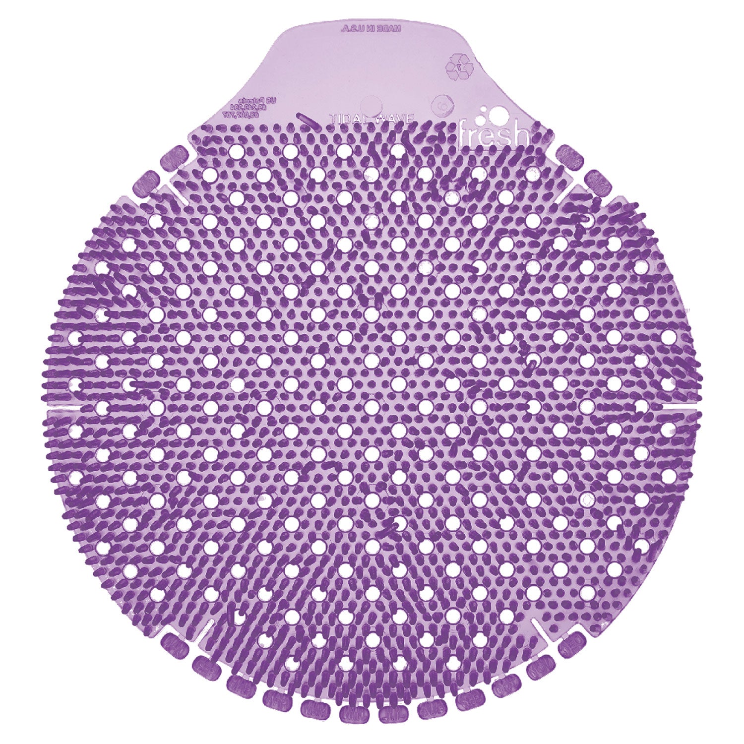 Fresh Products Tidal Wave Urinal Screens - Lasts upto 60 Days - Splash Resistant, Dual Sided Design, Odor Control - 6 / Box - Purple