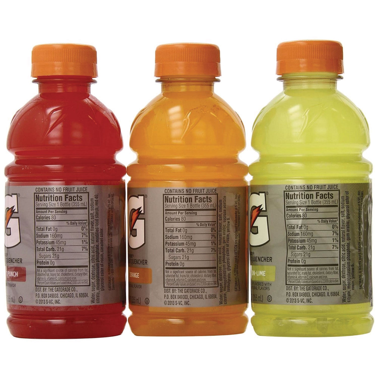 Fruit Punch, Lemon Lime, Orange - 28 / Carton