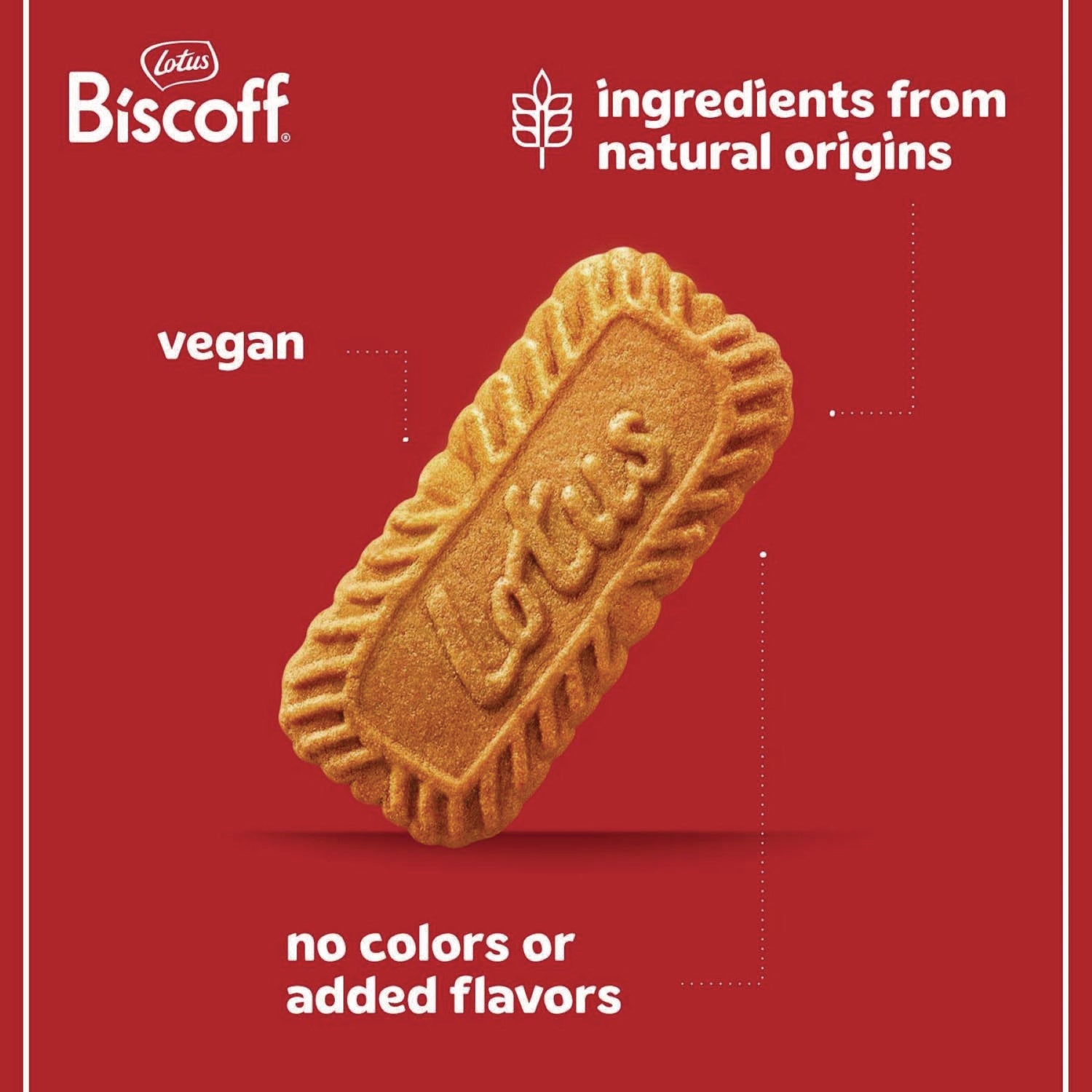 Biscoff Individual Cookies Dispenser, Caramel Flavor, 2 Cookies per Pack, 150 Packs per Carton, No Artificial Colors or Flavors, Preservative-Free