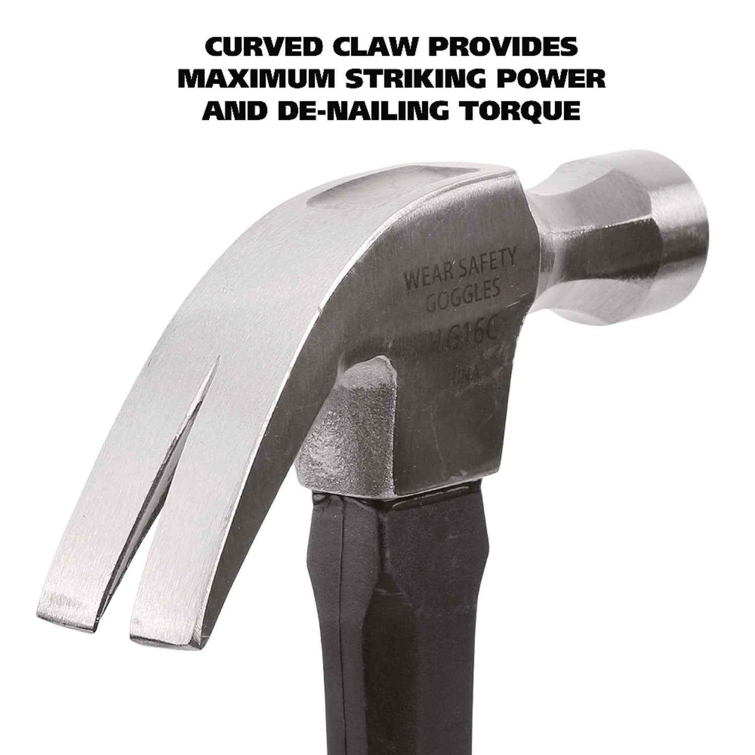 16 oz Claw Hammer with High-Visibility Orange Fiberglass Handle