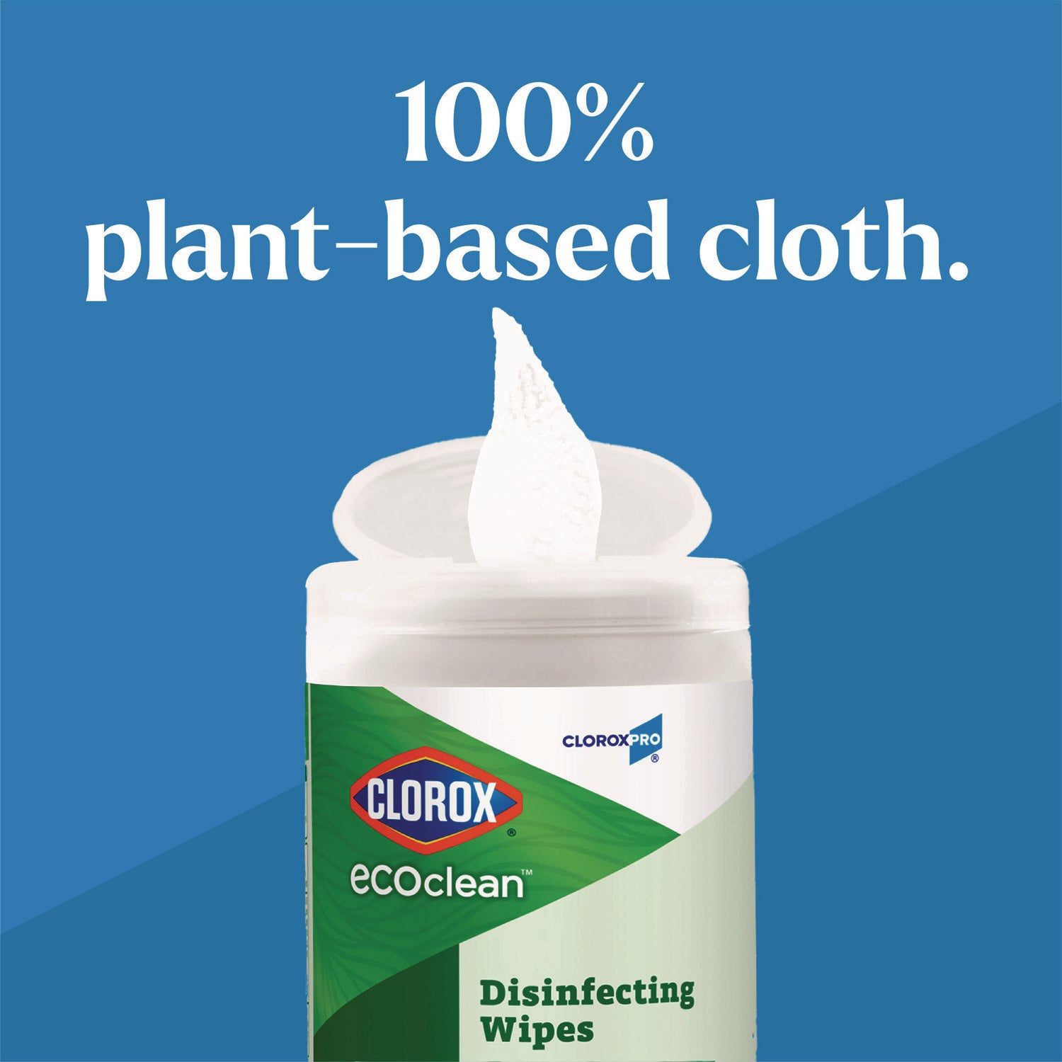 CloroxPro EcoClean Disinfecting Wipes, 1-Ply, 8 x 7, Unscented, White, 75 Count