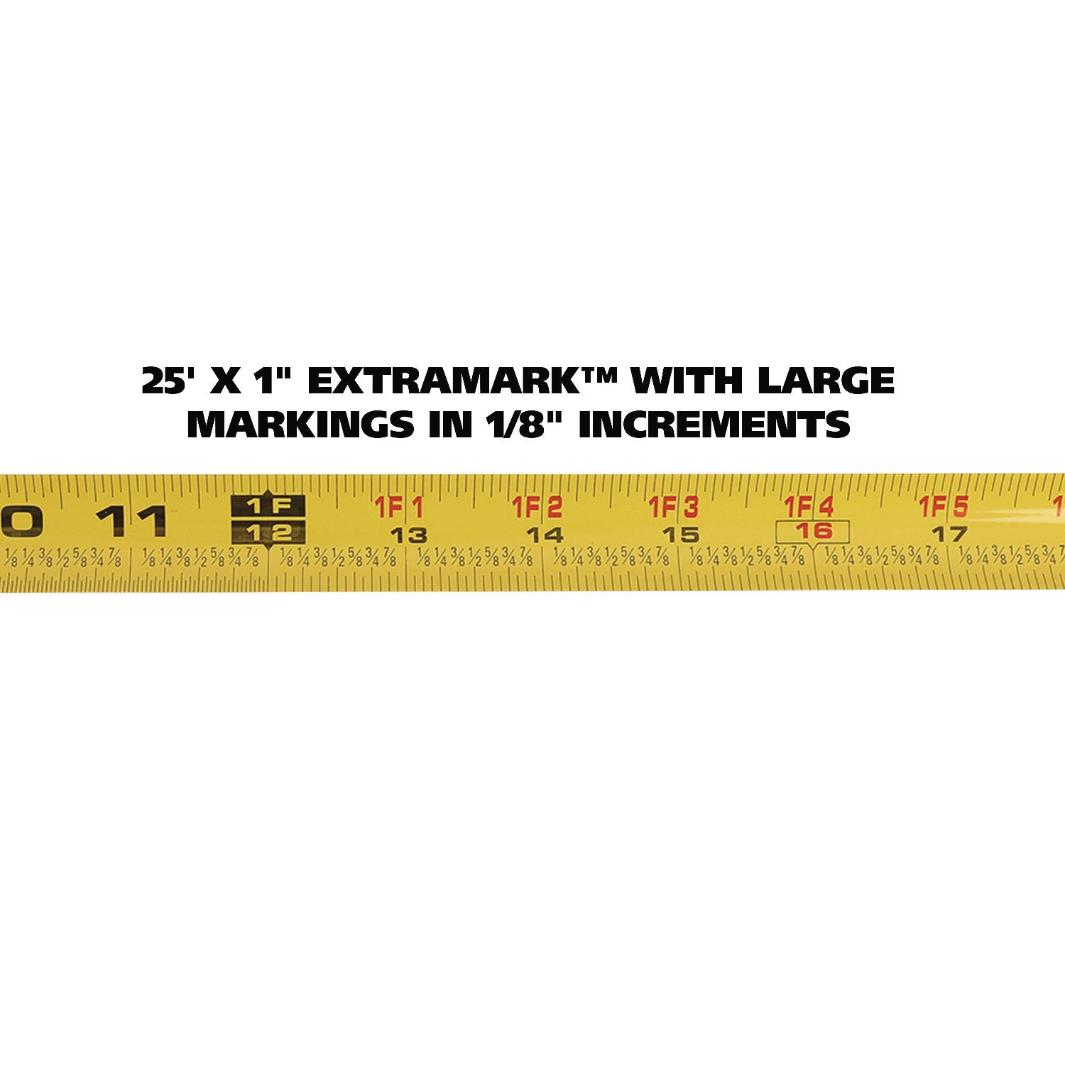ExtraMark Power Tape, 1" x 25 ft, Steel, Orange/Black