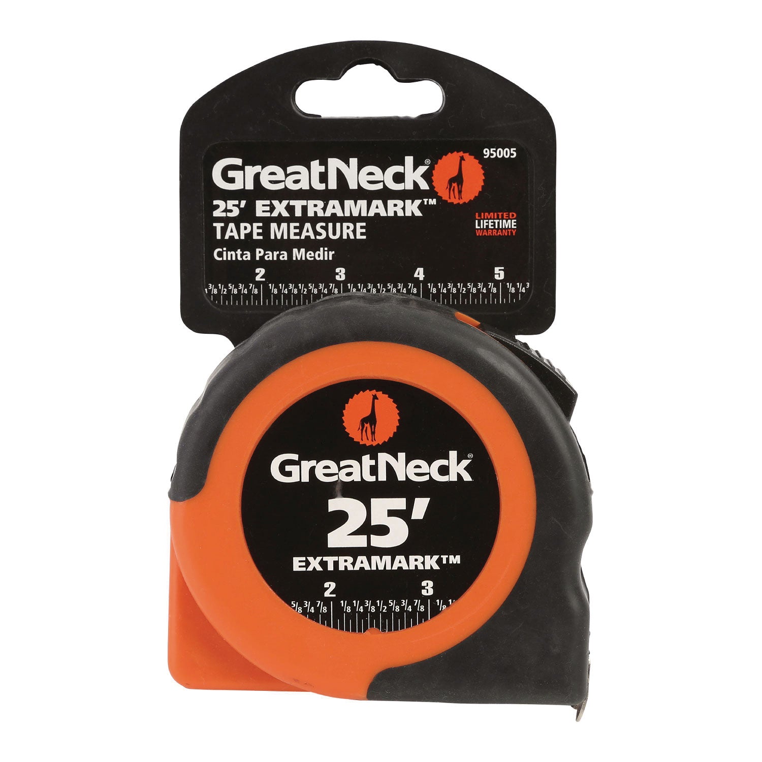 ExtraMark Power Tape, 1" x 25 ft, Steel, Orange/Black