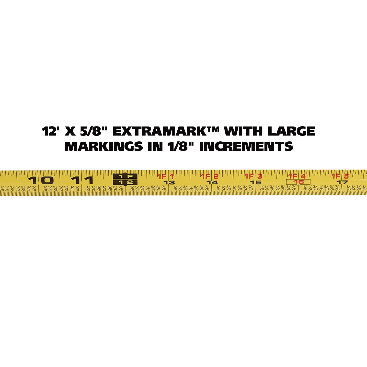 ExtraMark Power Tape, 0.63" x 12 ft, Steel, Yellow/Black