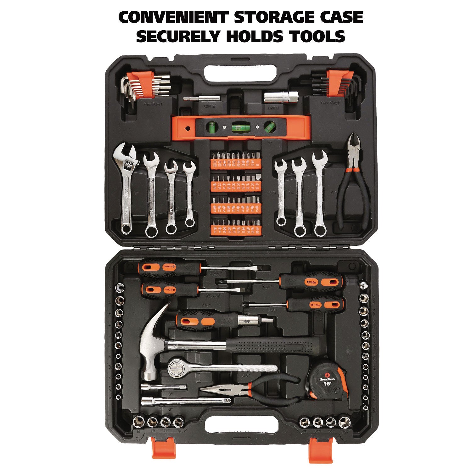 TK119 Great Neck Saw 119-Piece Tool Set with Case
