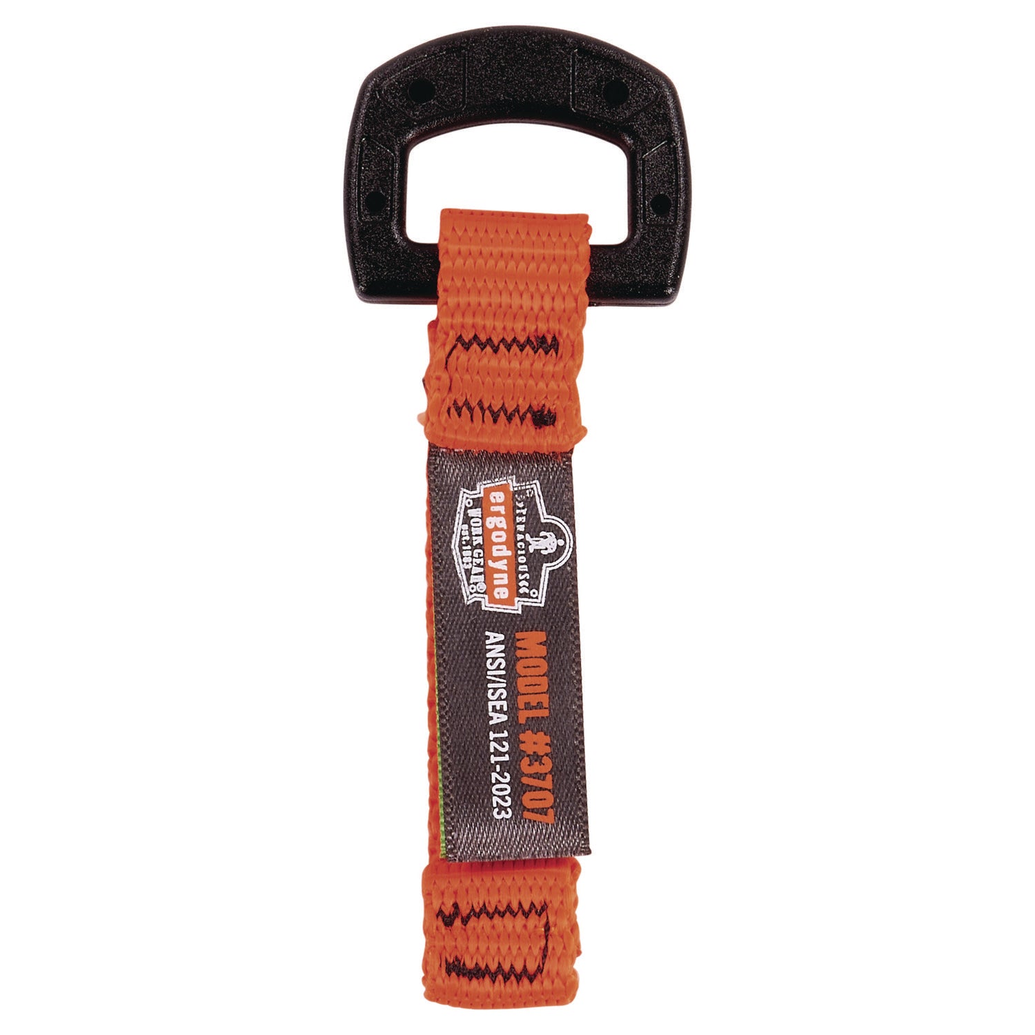 Squids 3707 Web Tool Tether Attachment w/ Non-Conductive D-Ring Tool Tails, 2 lb Max Working Capacity, 3.5", Orange, 6/Pack