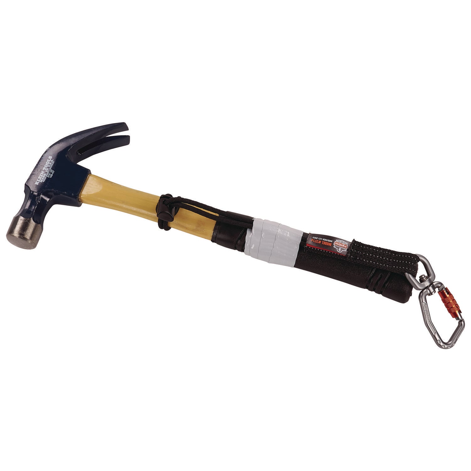 Squids 3714 Elastic Tool Tail Lanyard w/Carabiner and Cinch Loop, 10 lb Max Working Capacity, 15" Long, Black, 3/Pack