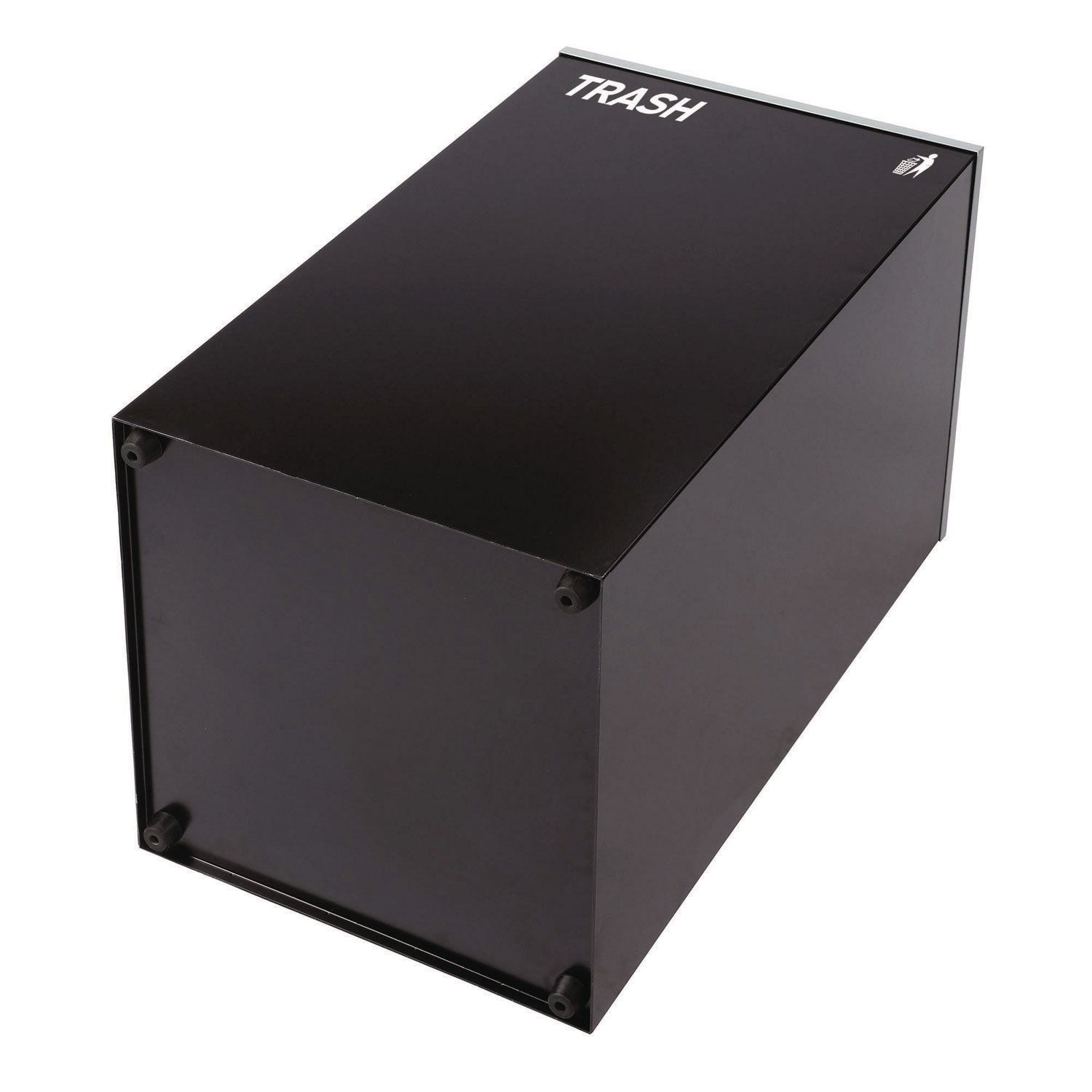 29 Gallon Trash/Recycling Cans, Steel, Blue Cans/Bottles Recycling with Mixed Lid, Black Trash Can with Square Lid