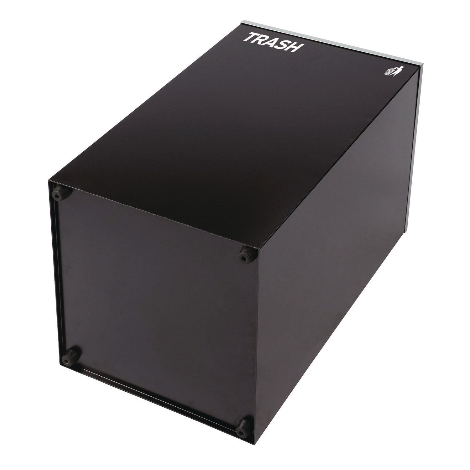 29 Gallon Trash/Recycling Cans, Steel, Blue Recycling with Circle Lid, Black Trash Can with Square Lid