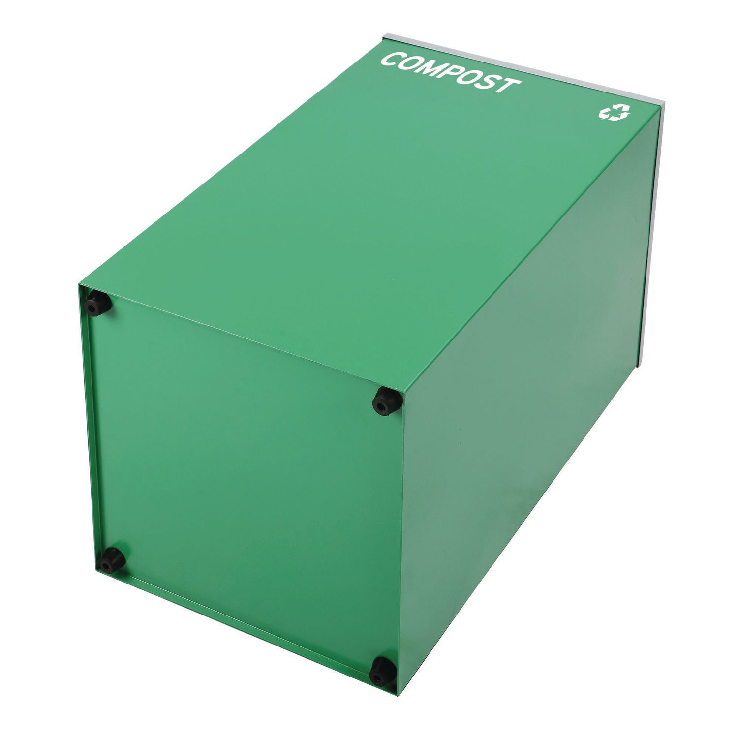 29 Gallon Trash/Recycling Cans, Steel, Green Compost Can with Square Lid