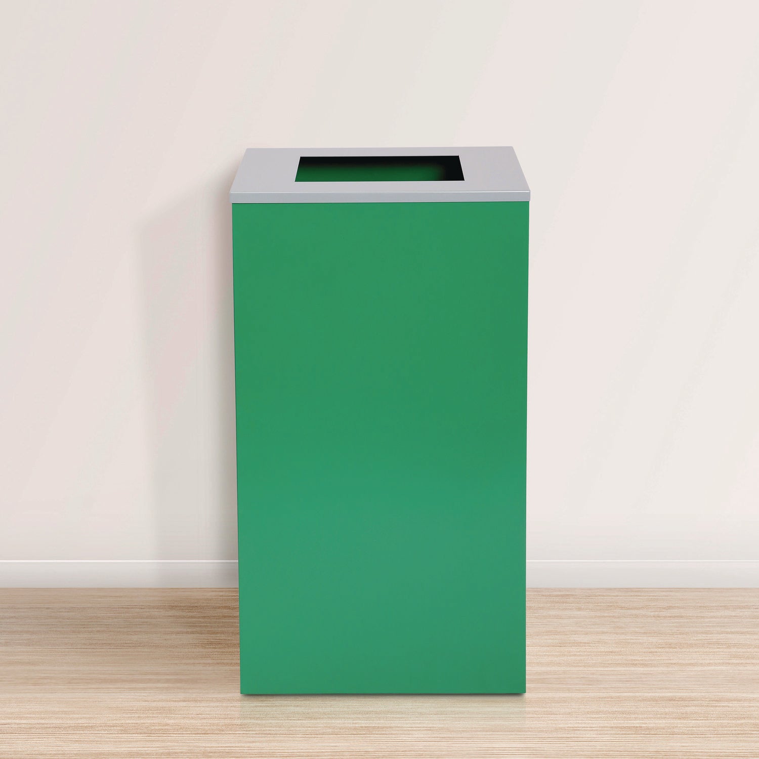 29 Gallon Trash/Recycling Cans, Steel, Green Can with Square Lid