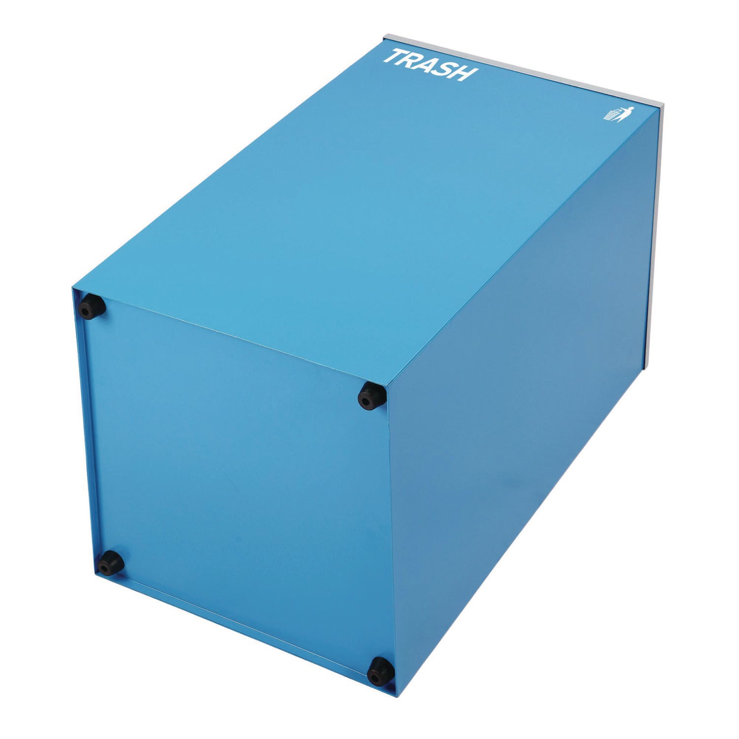 29 Gallon Trash/Recycling Cans, Steel, Blue Trash Can with Square Lid