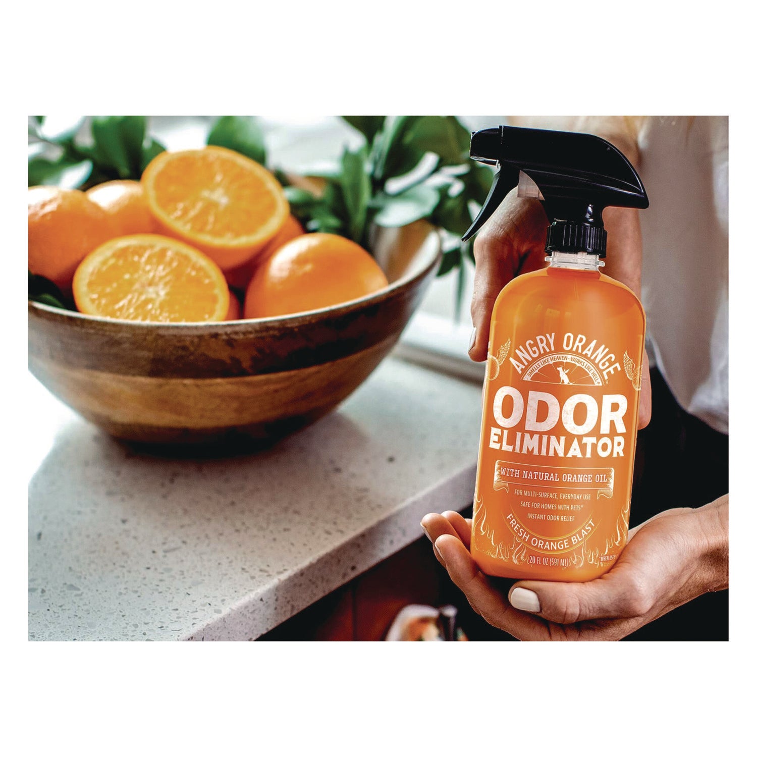 Pet Odor Eliminator Spray, Fresh Orange Blast Scent, 20 oz Spray Bottle