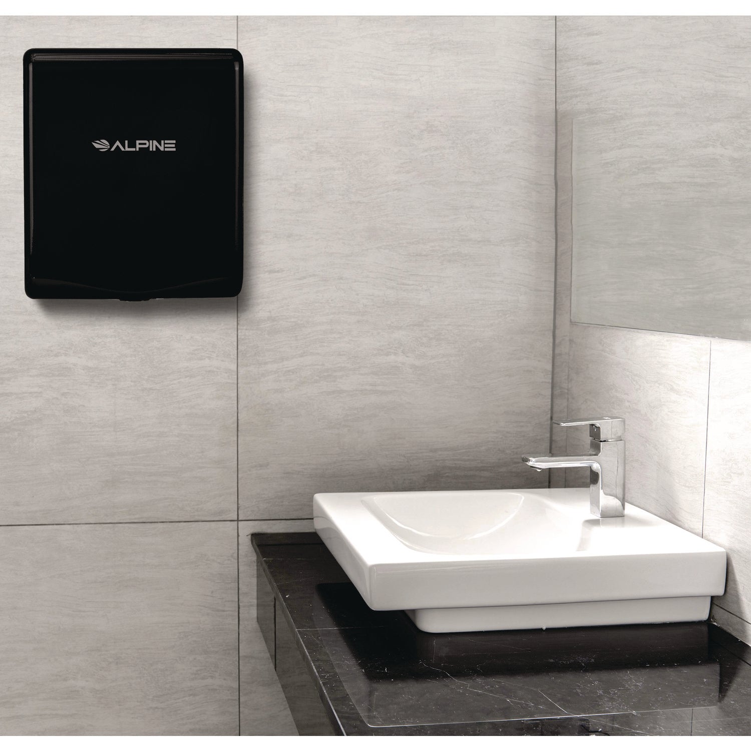 Willow Commercial 120V Automatic Hand Dryer, 3.93 x 11.25 x 12.63, Stainless Steel, Black