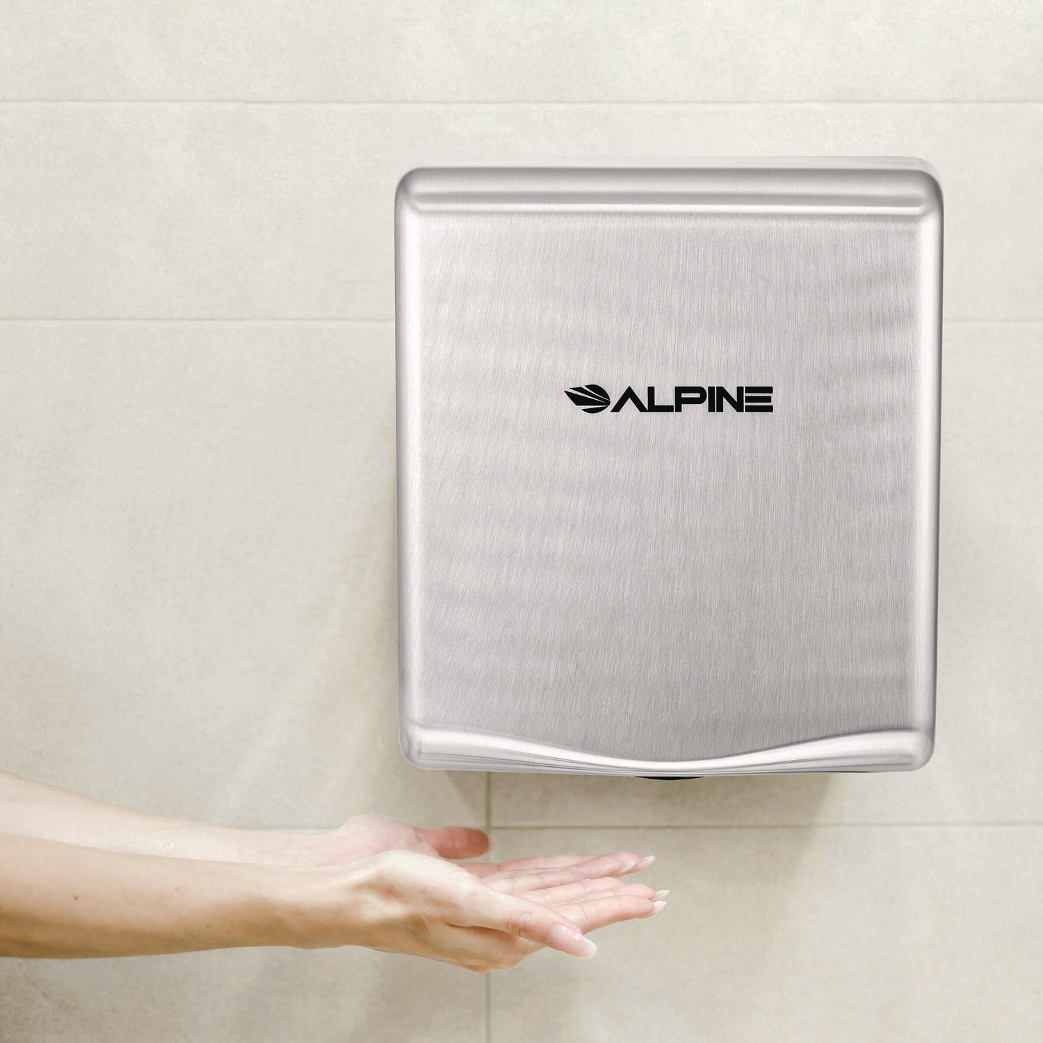 Willow Commercial 120V Automatic Hand Dryer, 3.93 x 11.25 x 12.63, Stainless Steel, Silver