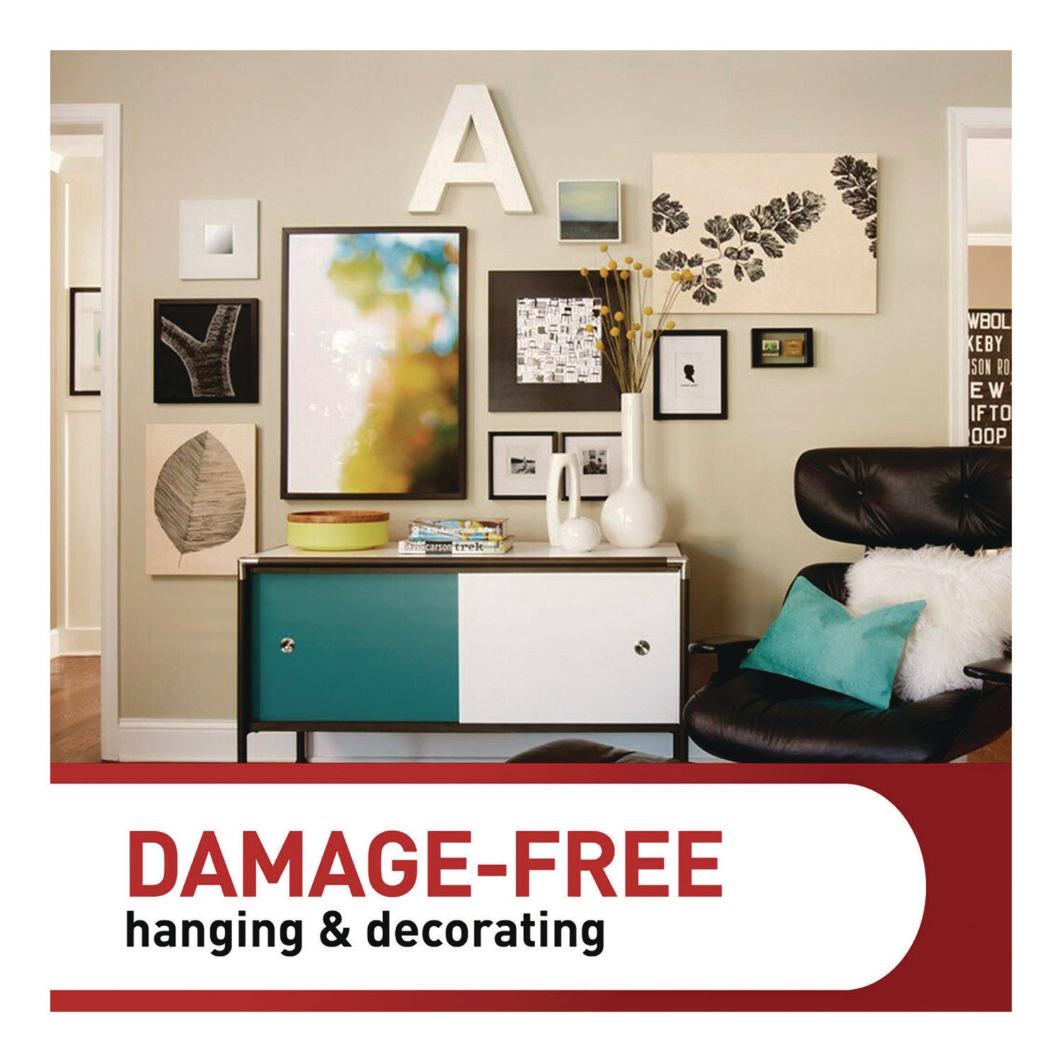 Picture Hanging Strips, Large, Removable, Holds up to 16 lbs per 4 Pairs, 20 Strip Pairs/Pack