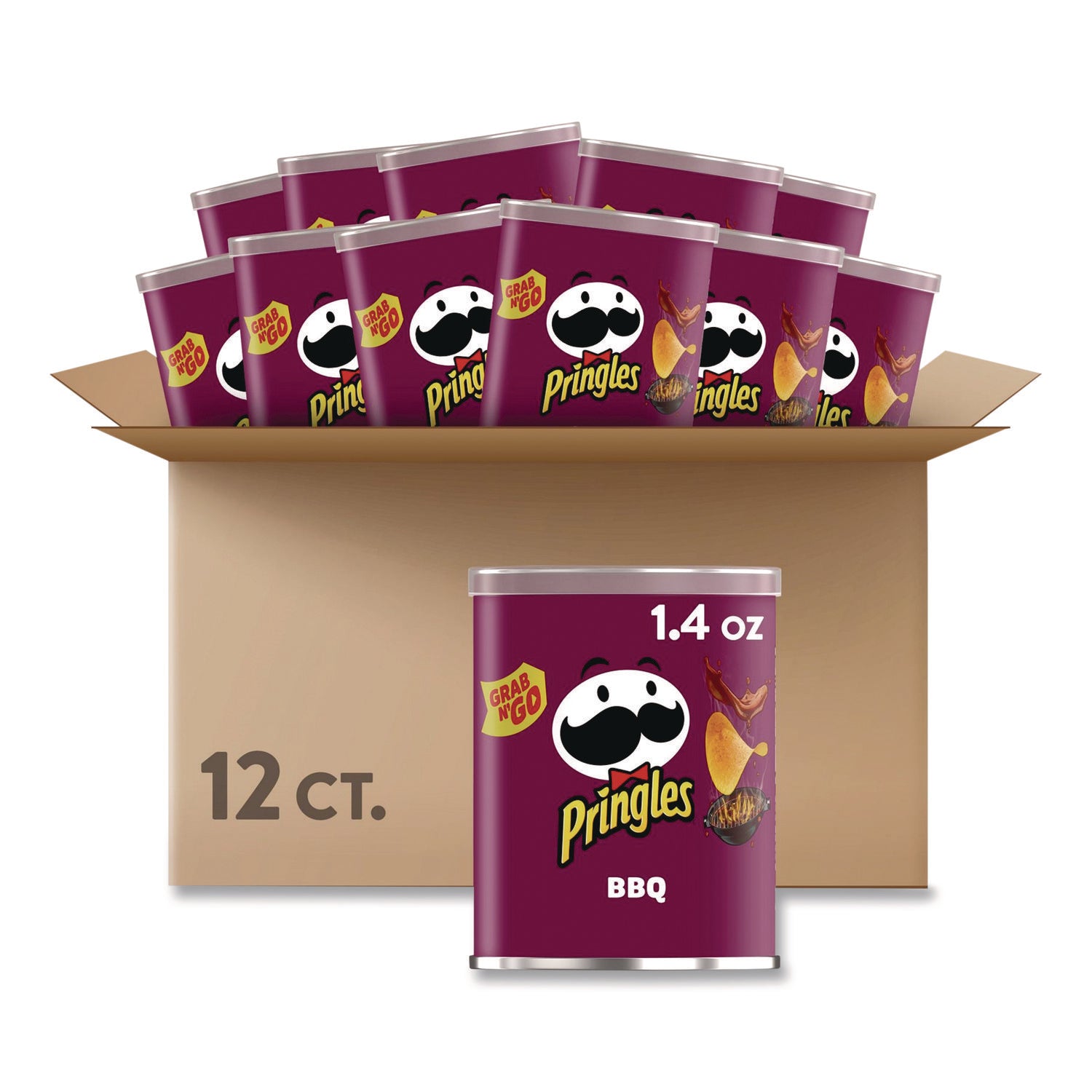 Grab and Go BBQ Crisps, 1.4 oz Can, 12/Carton