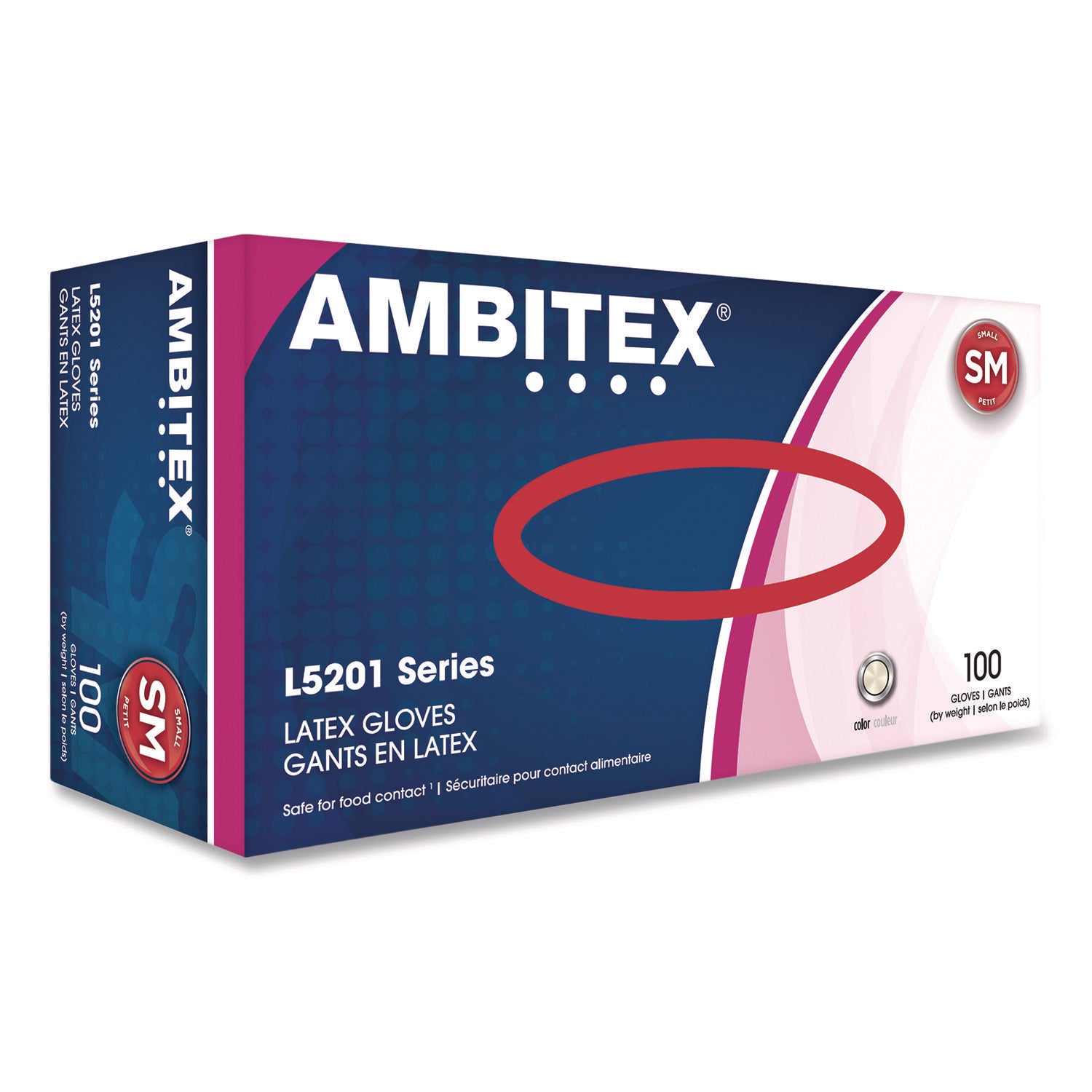 L5201 Series Powder-Free Latex Gloves, Ivory, Small, 100 Gloves/Box, 10 Boxes/Carton