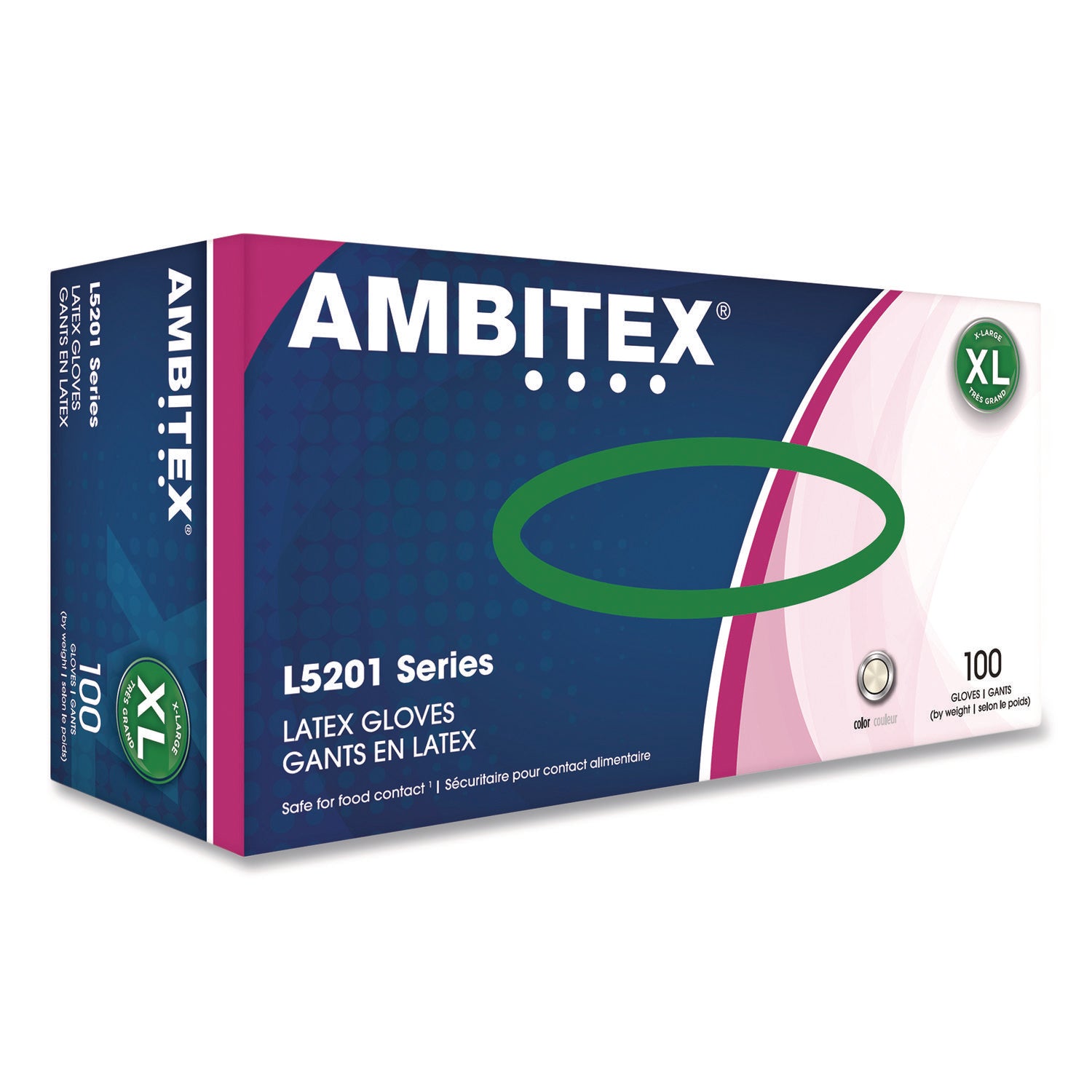 L5201 Series Powder-Free Latex Gloves, Ivory, X-Large, 100 Gloves/Box, 10 Boxes/Carton