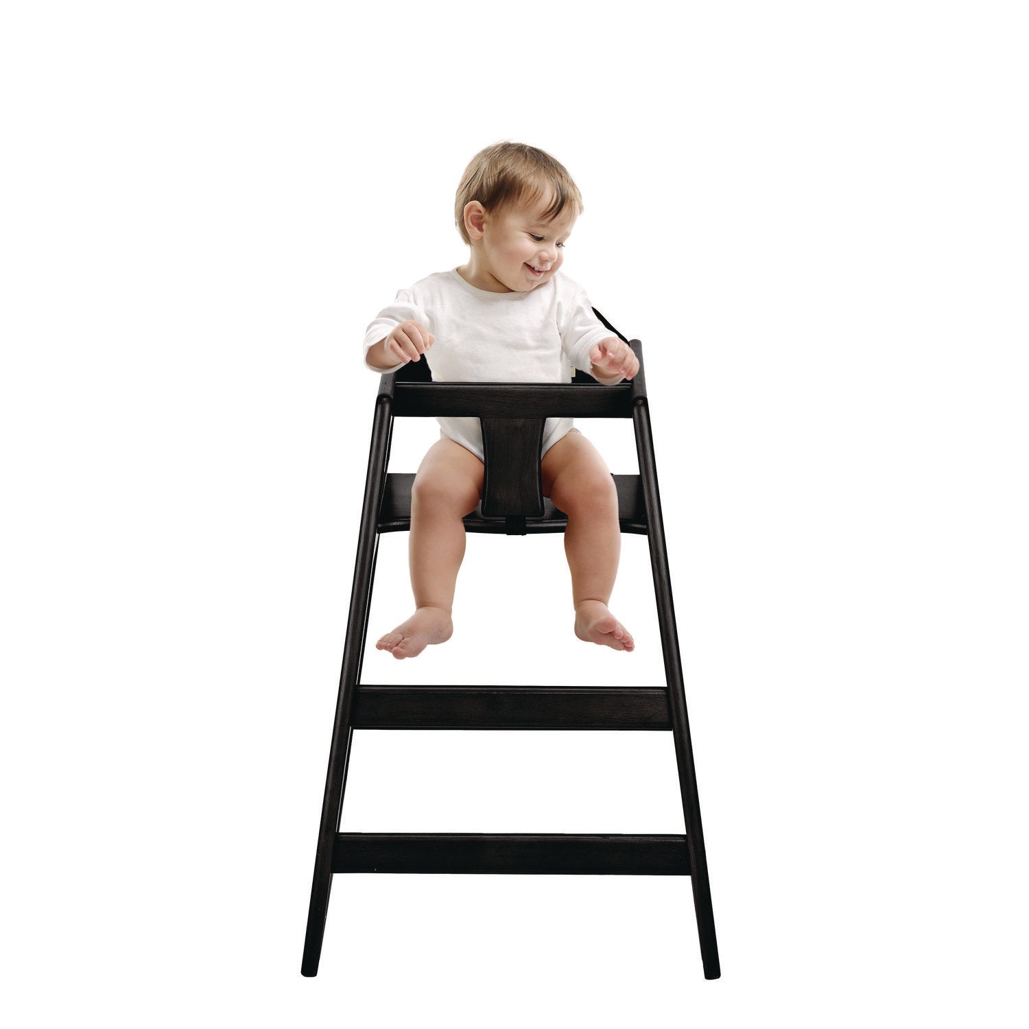 Wooden Stackable High Chair, Supports Up to 50 lb, 29.02" h, Espresso