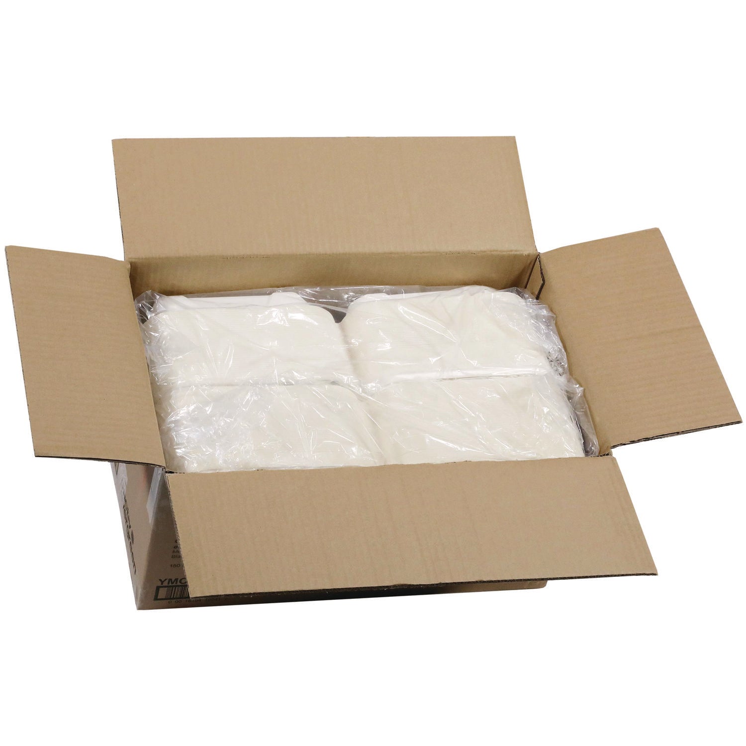 EarthChoice PFAS Free Compostable Hinged Lid Container, 9 x 9 x 3, White, Sugarcane, 150/Carton
