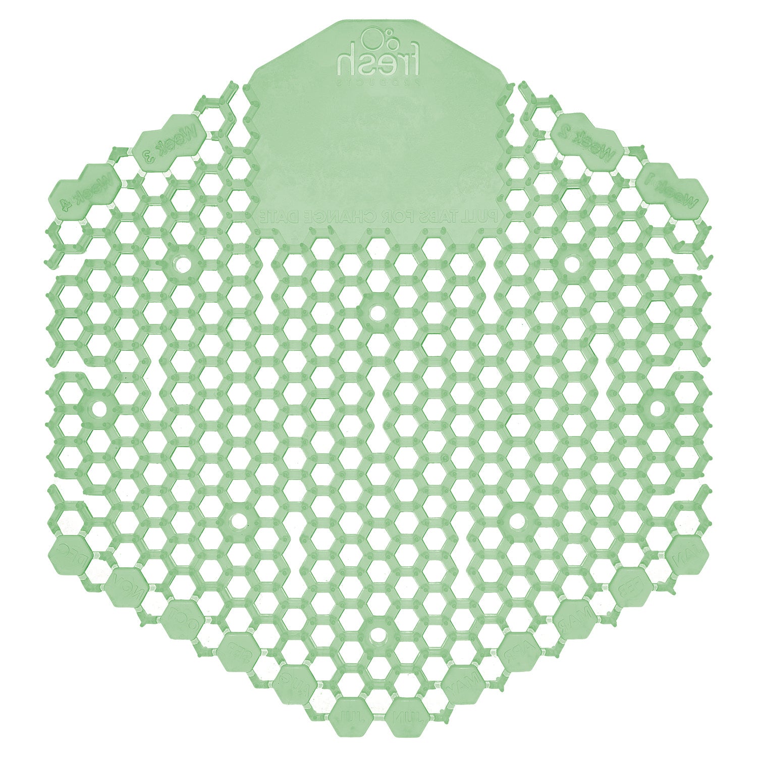 Fresh Products Wave 3D Urinal Screen, Cucumber Melon, Green, Splash Reducer, Odor Control, Lasts up to 30 Days, 10/Box