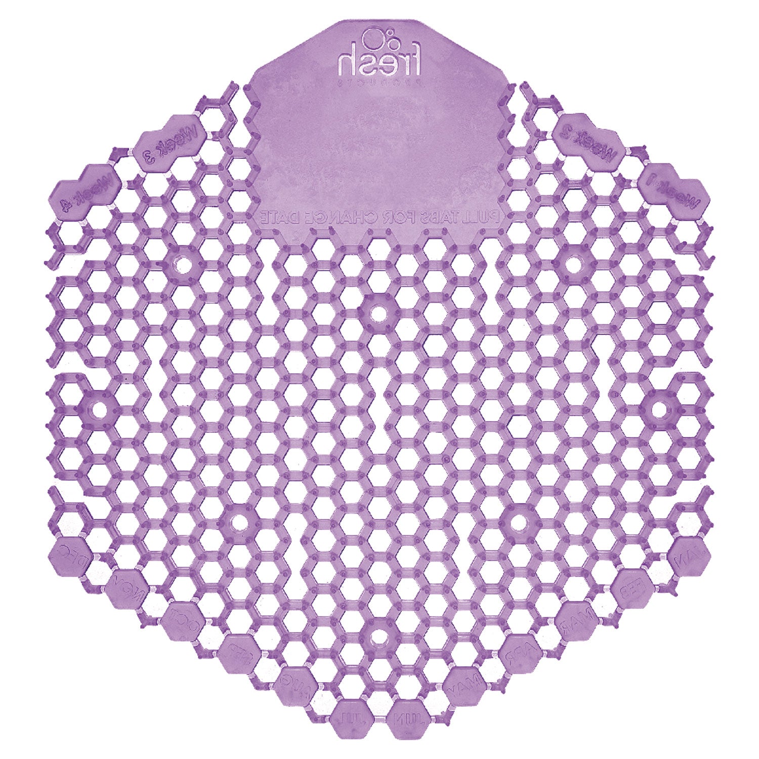 Fresh Products Wave 3D Urinal Screen - Lasts upto 30 Days - Splash Reducer, Odor Control - 10 / Box - Purple