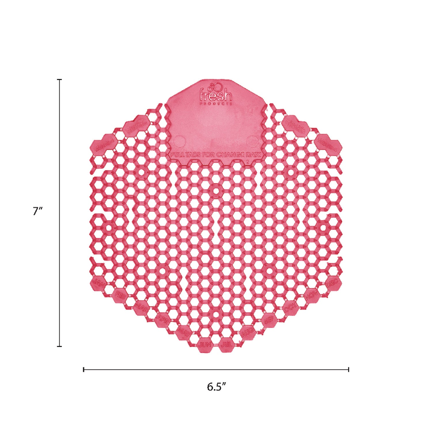 Fresh Products Wave 3D Urinal Screen - Lasts upto 30 Days - Splash Reducer, Odor Control - 10 / Pack - Red