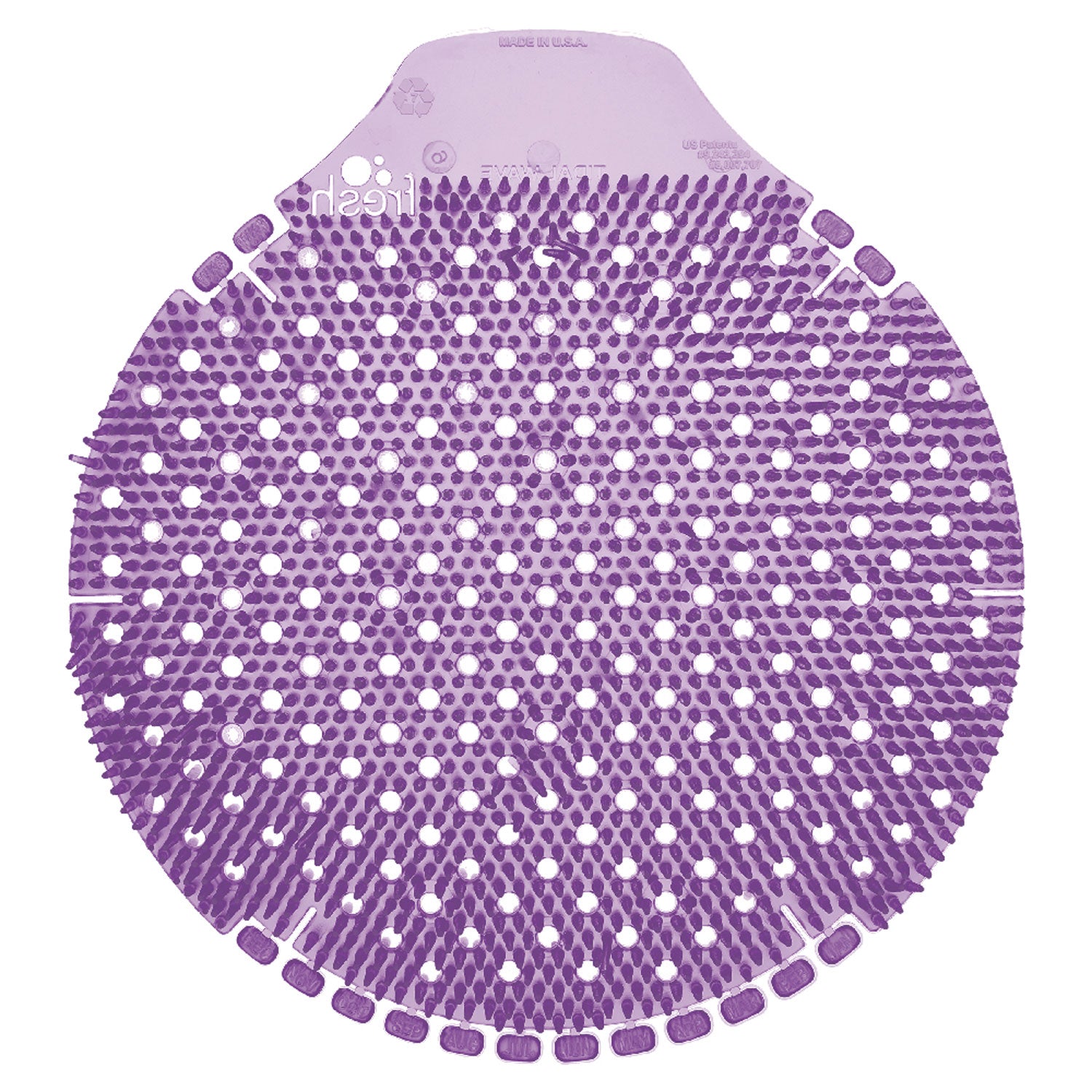 Fresh Products Tidal Wave Urinal Screens - Lasts upto 60 Days - Splash Resistant, Dual Sided Design, Odor Control - 6 / Box - Purple