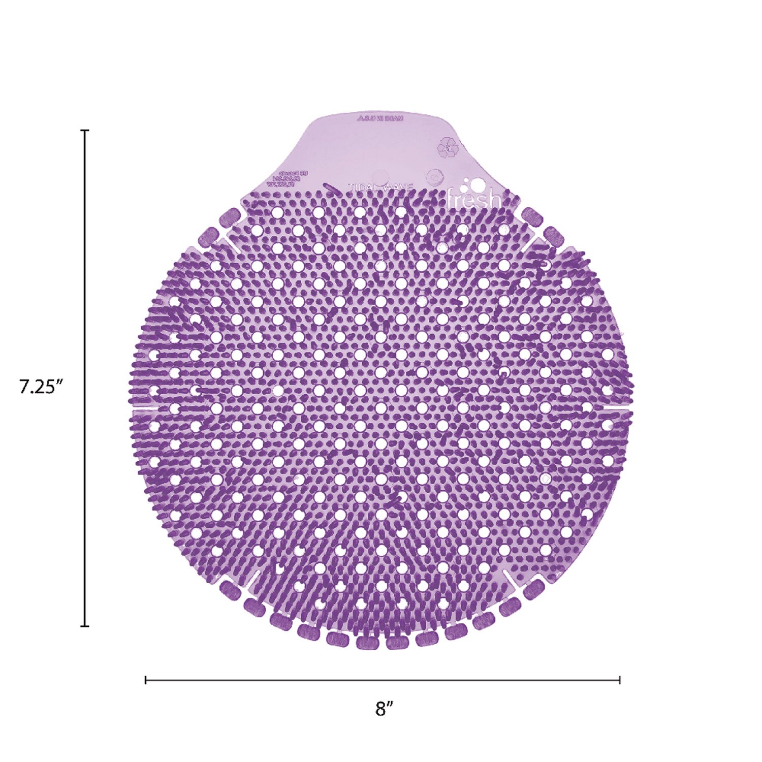 Fresh Products Tidal Wave Urinal Screens - Lasts upto 60 Days - Splash Resistant, Dual Sided Design, Odor Control - 6 / Box - Purple