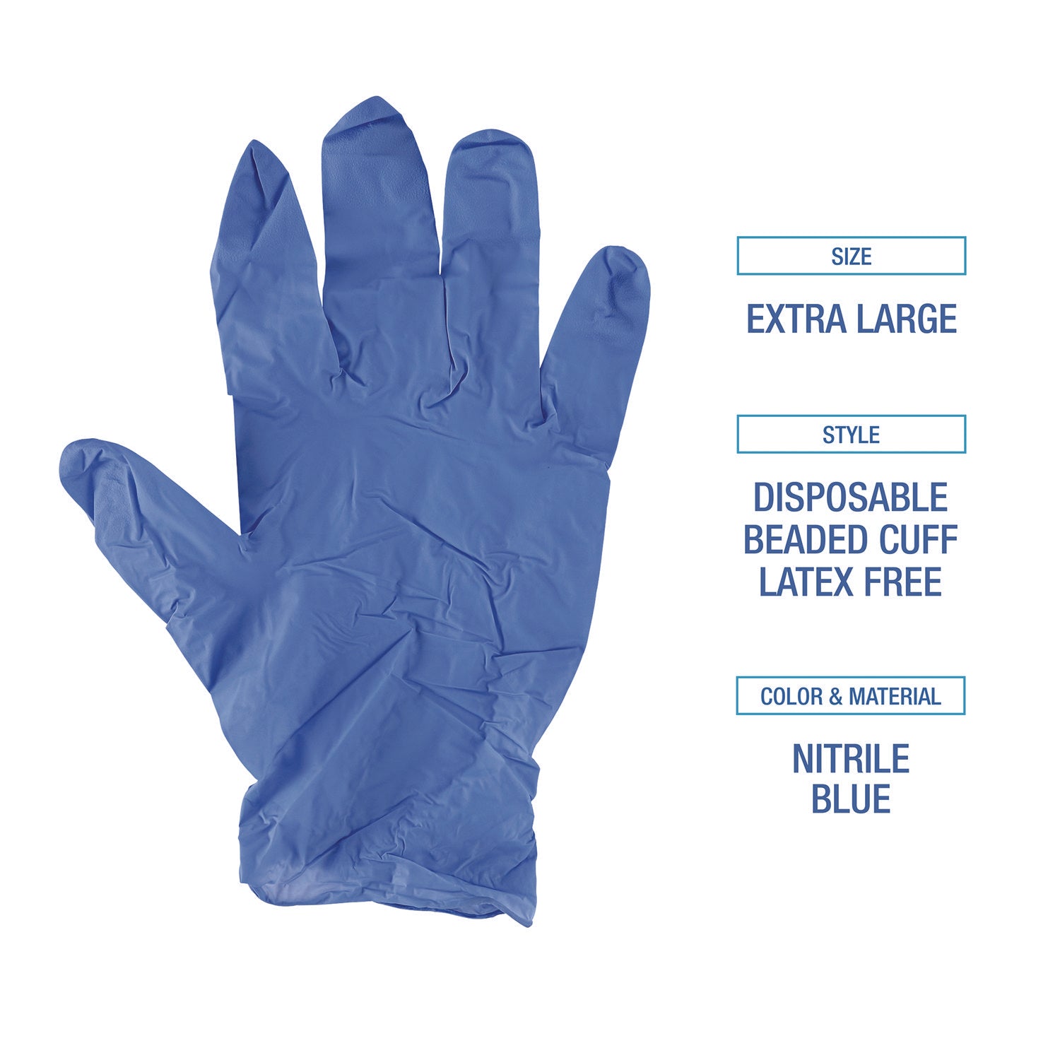Disposable General-Purpose Nitrile Gloves, X-Large, Blue, 4 mil, 100/Box