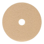 Burnishing Floor Pads, 19" Diameter, Tan, 5/carton