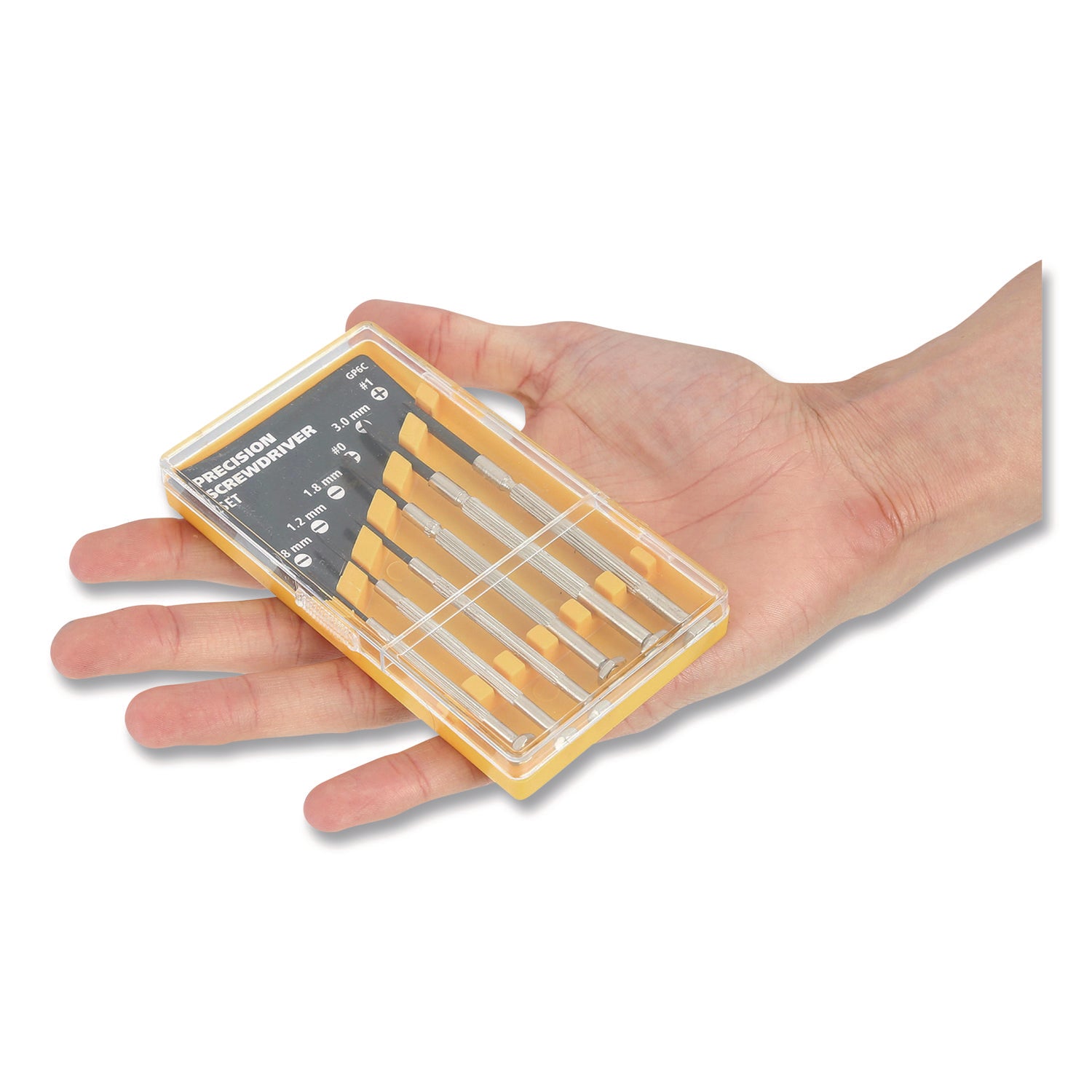 Precision Screwdriver Set, Six-Piece, Phillips/Slotted, Assorted Lengths, Polished Steel Handles