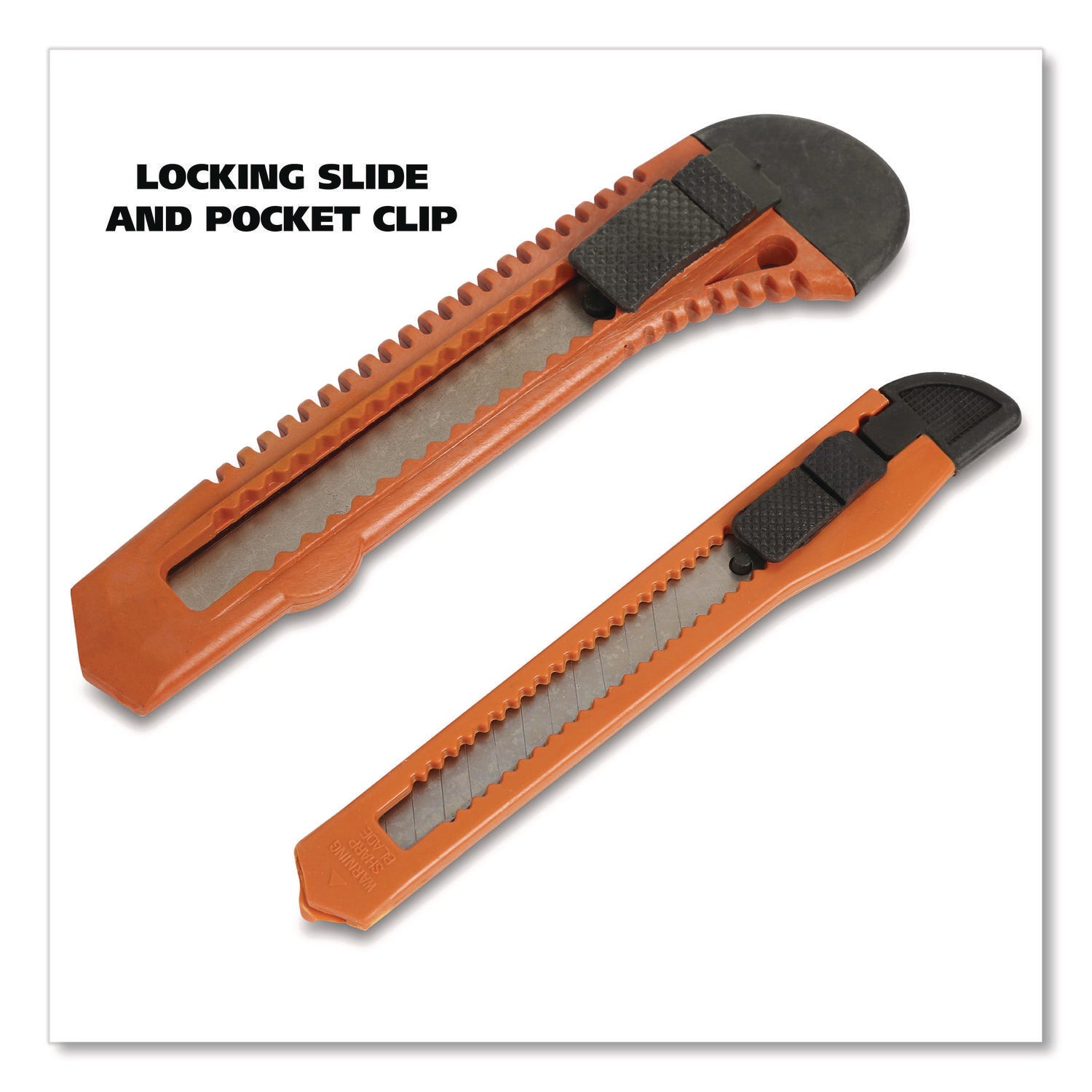 Snap-Off Utility Knife Set, 9 mm Knife, 18 mm Knife, Orange/Black