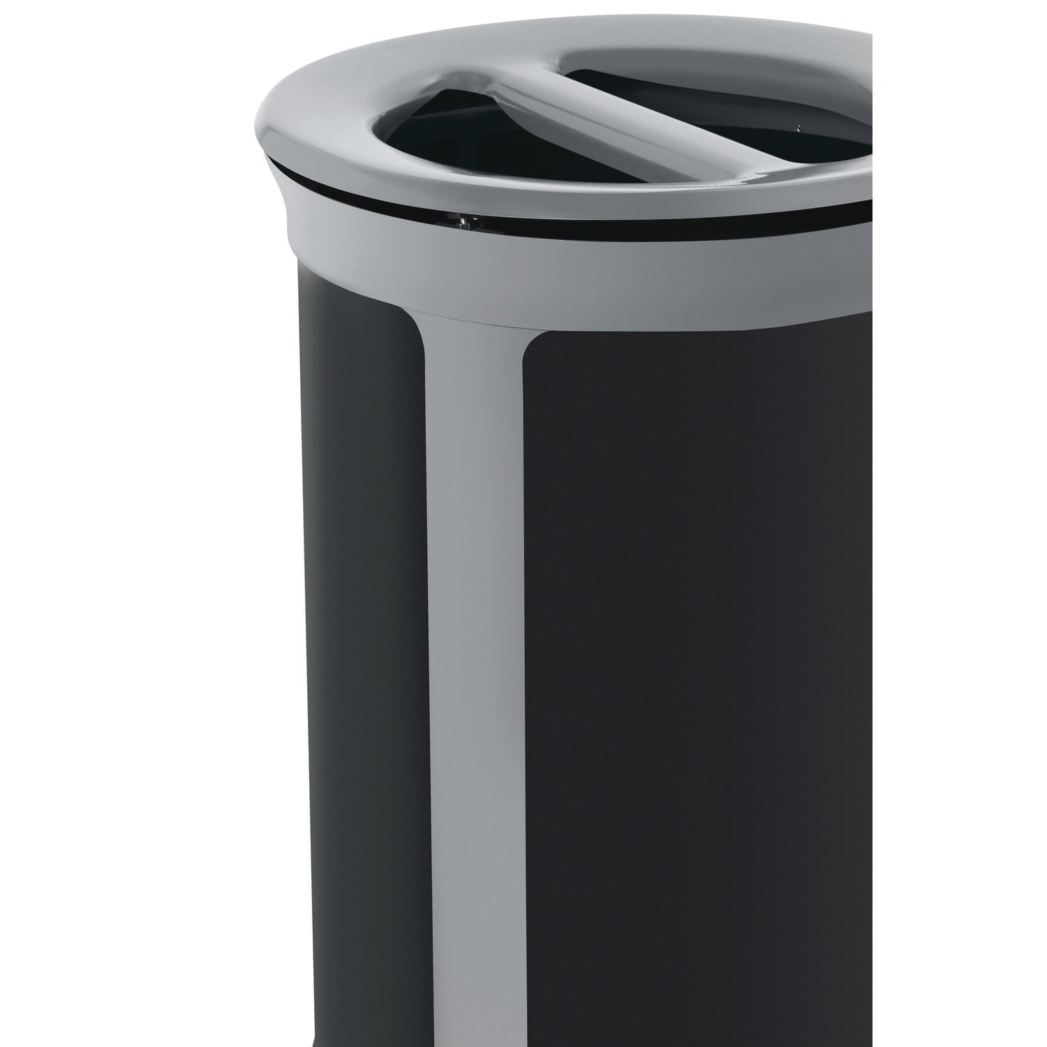 ENHANCE Series Waste Receptacle, Dual Top Hole, 23 gal, Metal, Pearl Gray/Umbra Gray