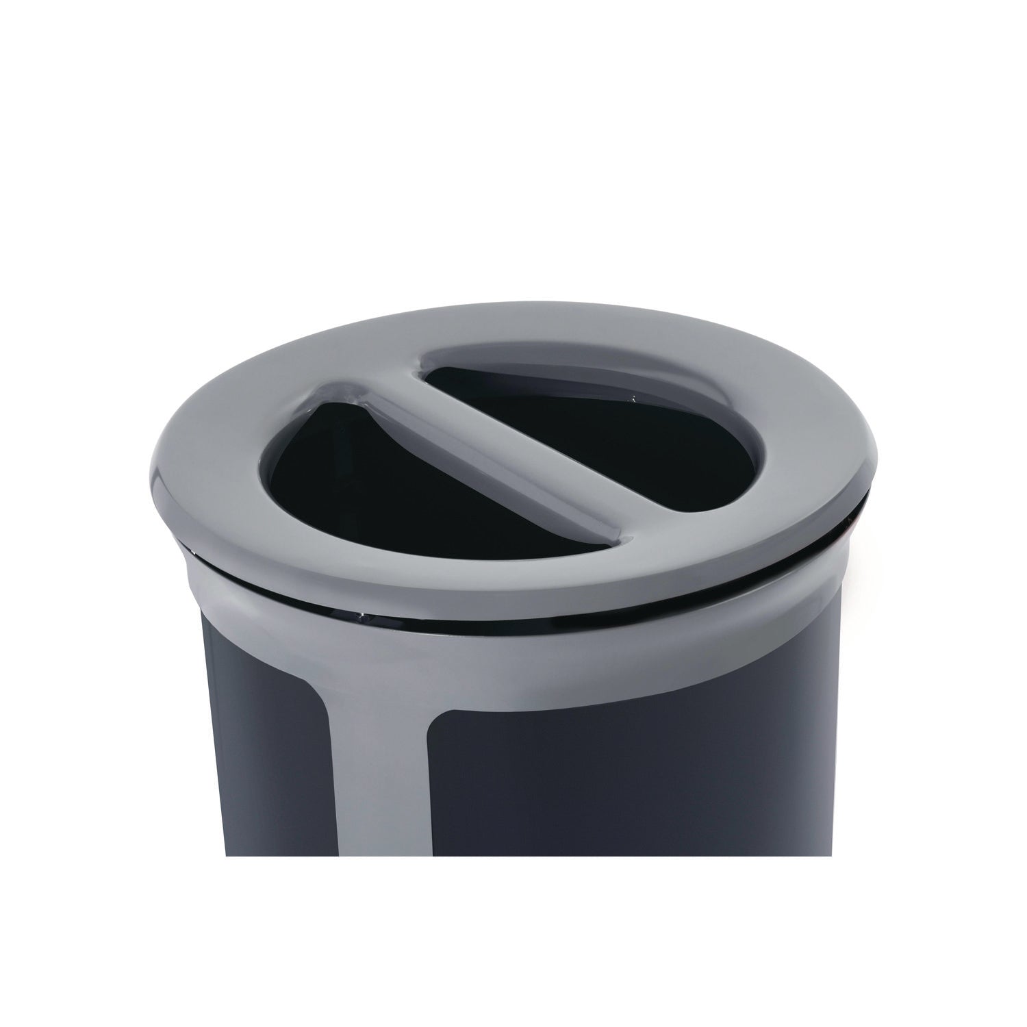 ENHANCE Series Waste Receptacle, Dual Top Hole, 23 gal, Metal, Pearl Gray/Umbra Gray