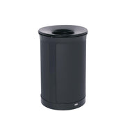 ENHANCE Series Waste Receptacle, 33 gal, Metal, Jet Black Metallic