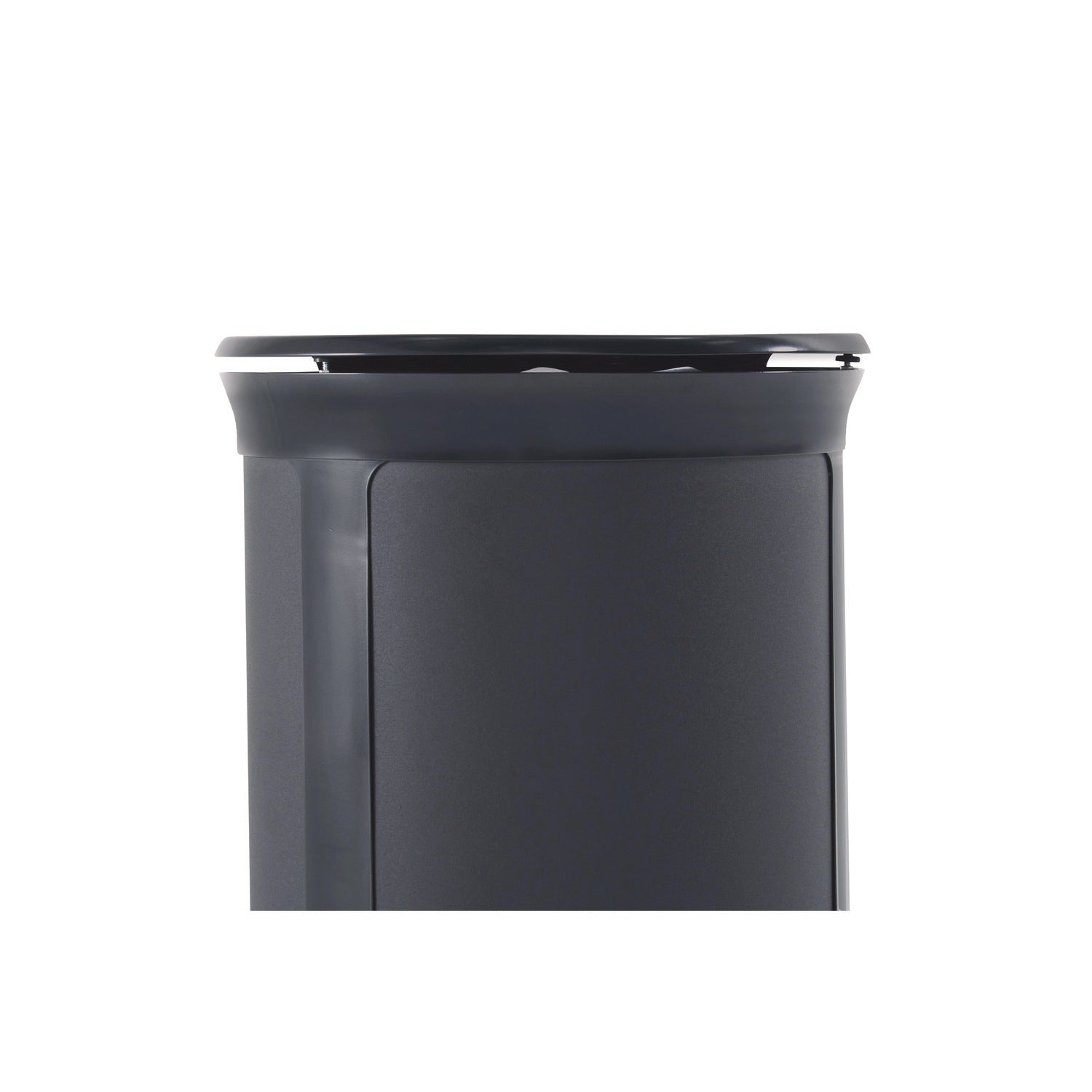 ENHANCE Series Waste Receptacle, Dual Top Hole, 33 gal, Metal, Jet Black Metallic