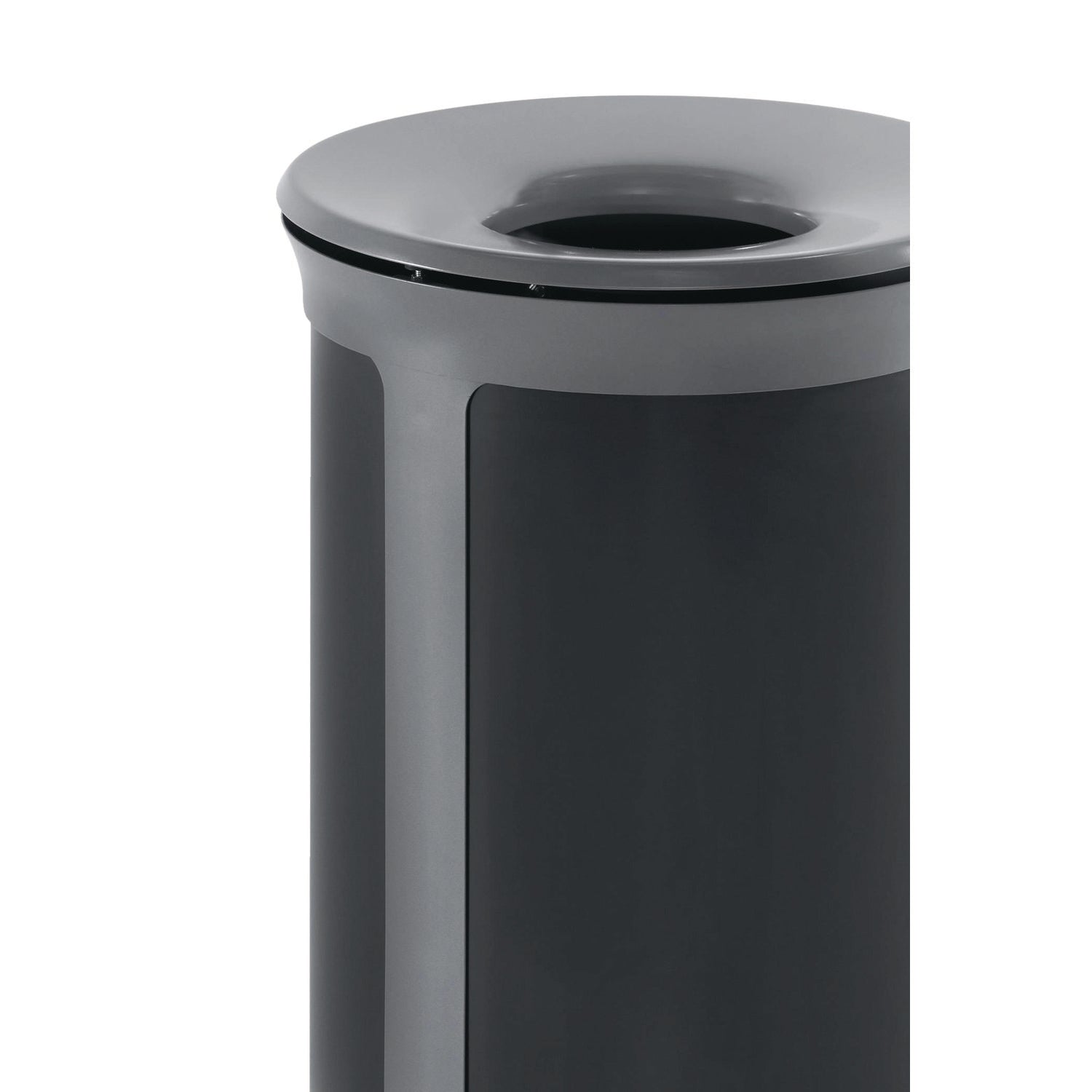 ENHANCE Series Waste Receptacle, 33 gal, Metal, Pearl Gray/Umbra Gray