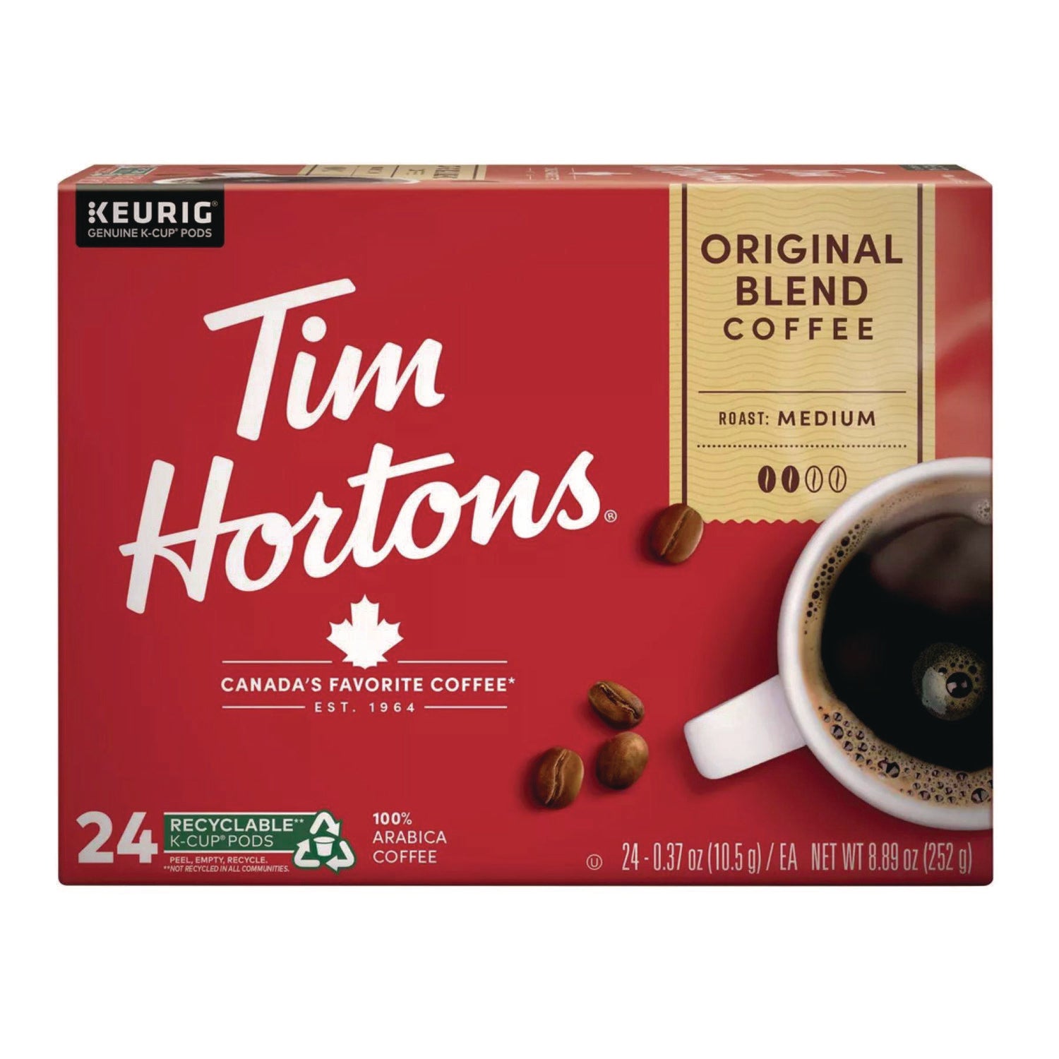 Medium - 0.4 oz - 24 K-Cup - K-Cup, Pod - Original Blend - Kosher - 4 / Carton