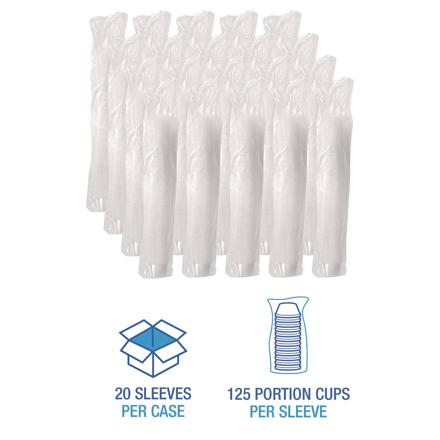Souffle/Portion Cups, 4 oz, Plastic, Translucent, 2,500/Carton