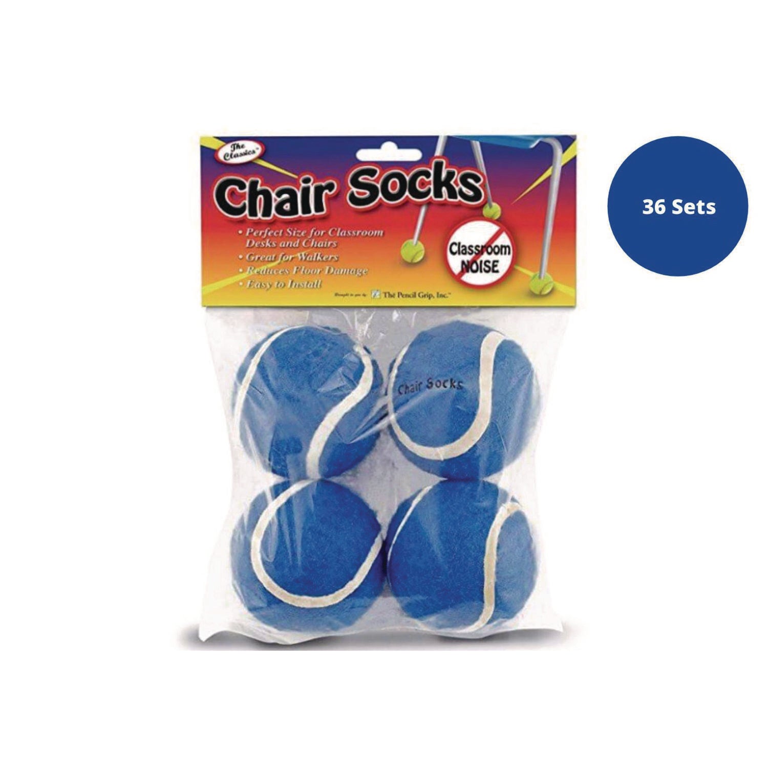 Chair Socks, Blue, 4 Per Set, 36 Sets