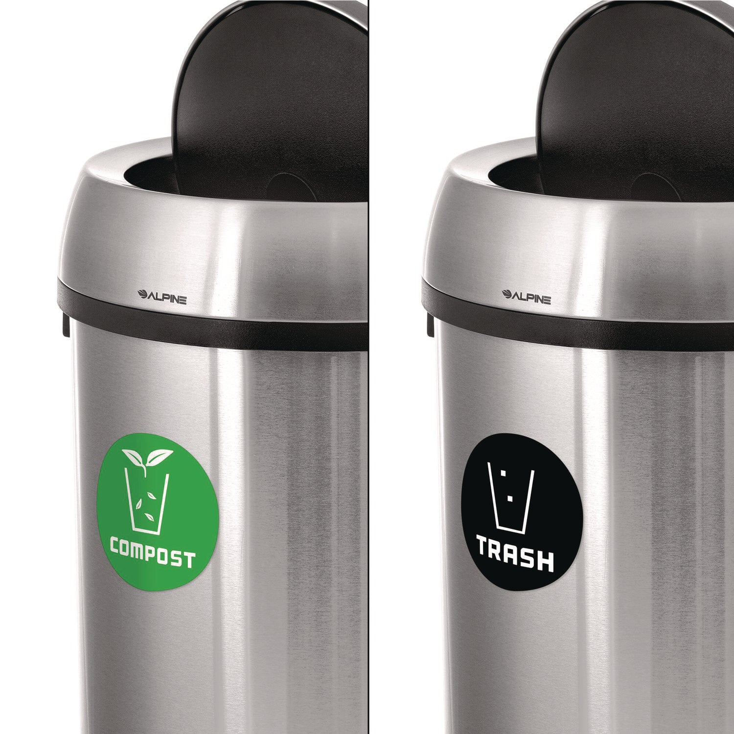 17 Gallon Stainless Steel Indoor Compost and Trash Station with Swivel Lid