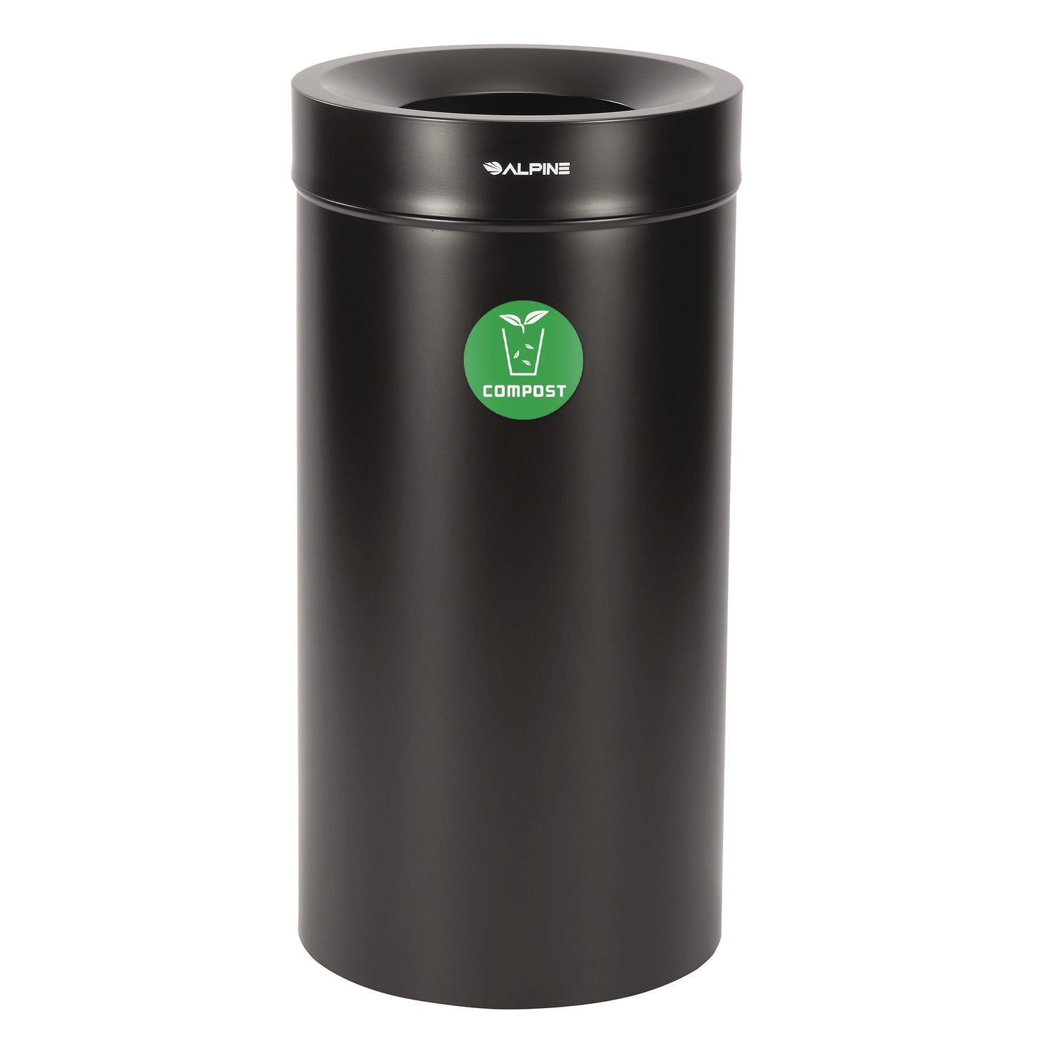 27 Gallon Black Stainless Steel Compost Can