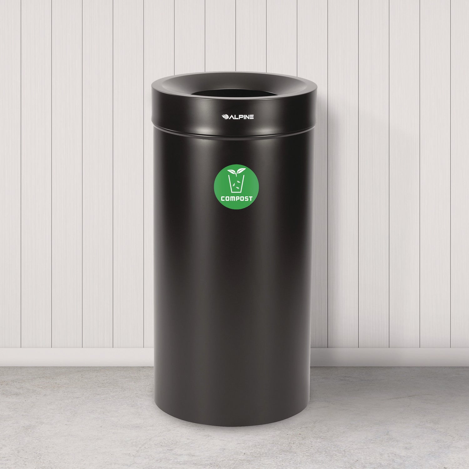 27 Gallon Black Stainless Steel Compost Can